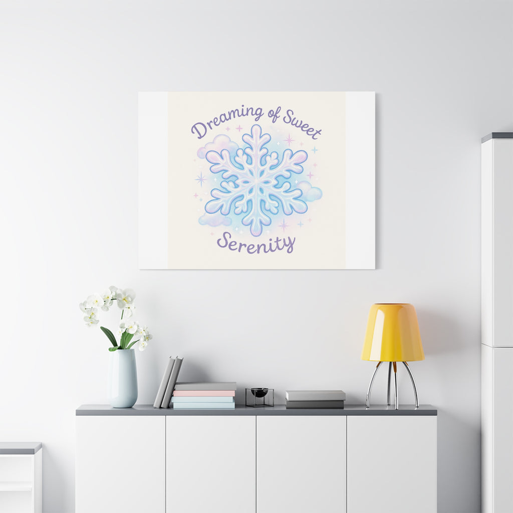 Canvas Wall Art - "Dreaming of Sweet Serenity" Snowflake Illustration
