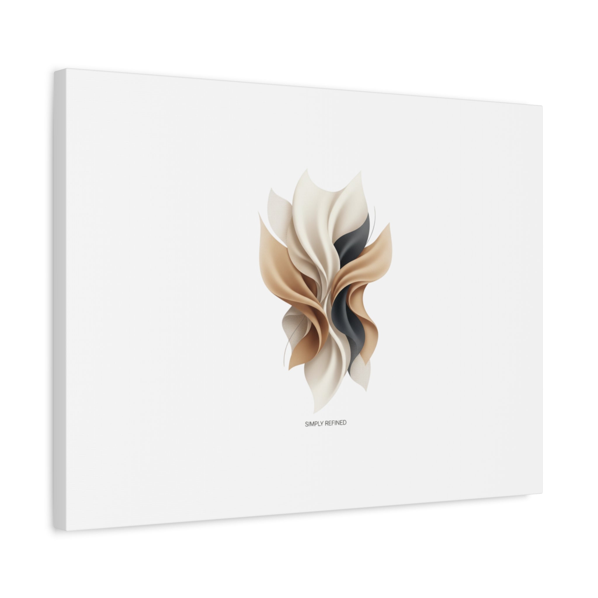 Neutral Abstract Bloom Canvas, Matte Stretched Canvas | Quiet Luxury, Minimalist Wall Art