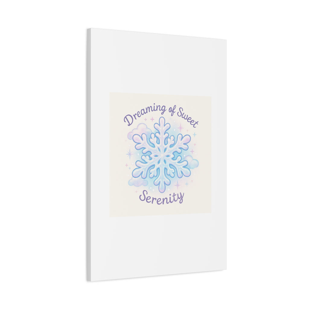 Canvas Wall Art - "Dreaming of Sweet Serenity" Snowflake Illustration