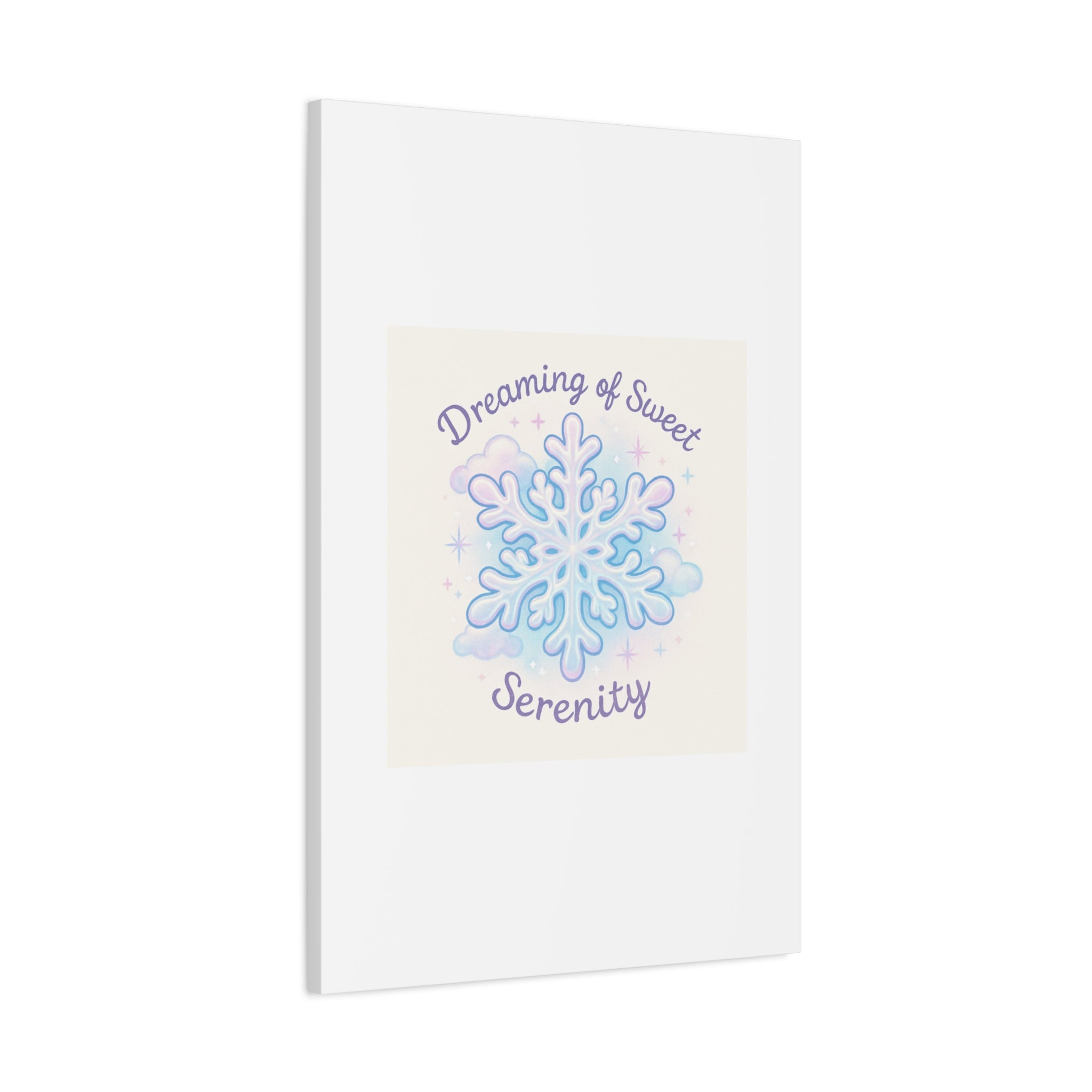 Canvas Wall Art - "Dreaming of Sweet Serenity" Snowflake Illustration
