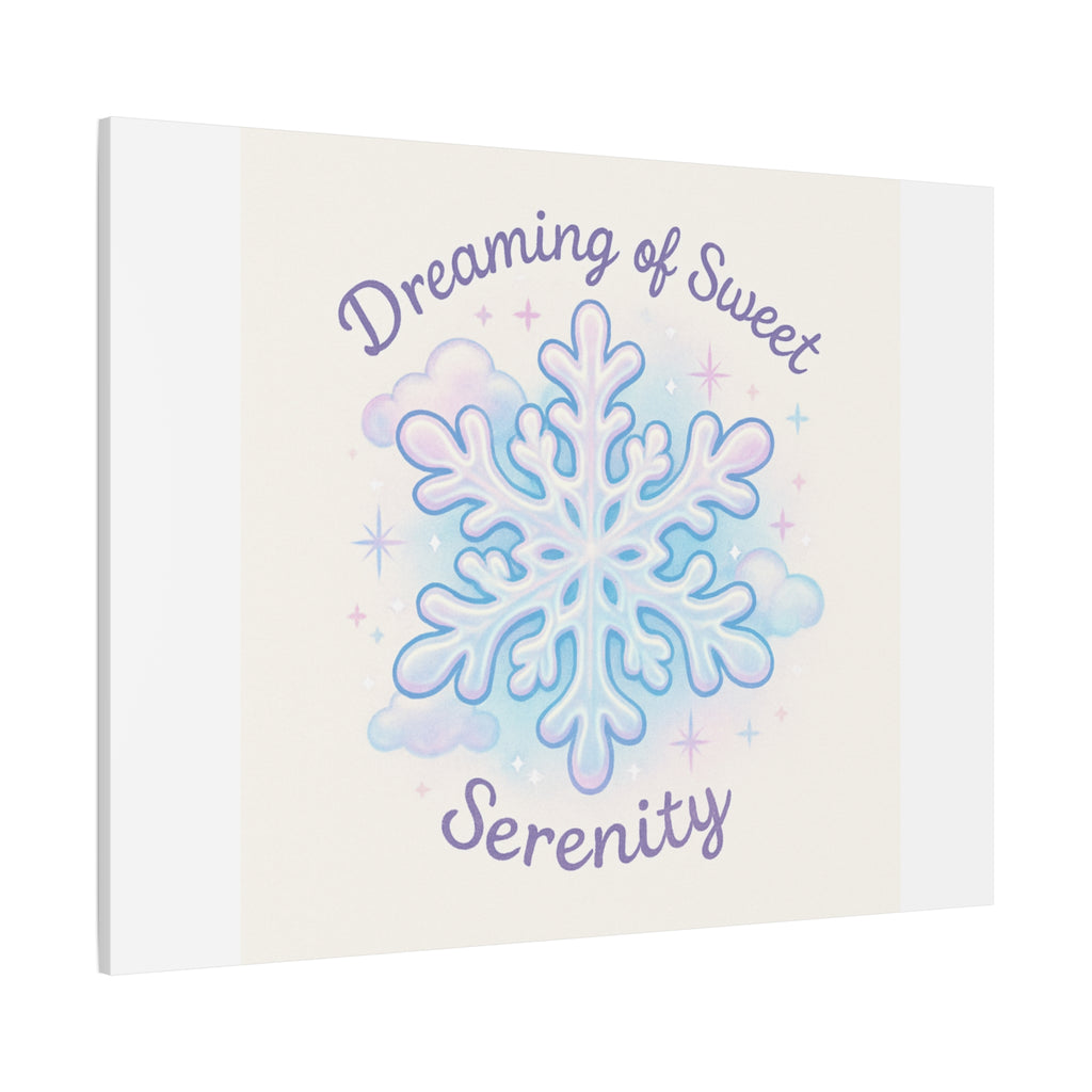 Canvas Wall Art - "Dreaming of Sweet Serenity" Snowflake Illustration
