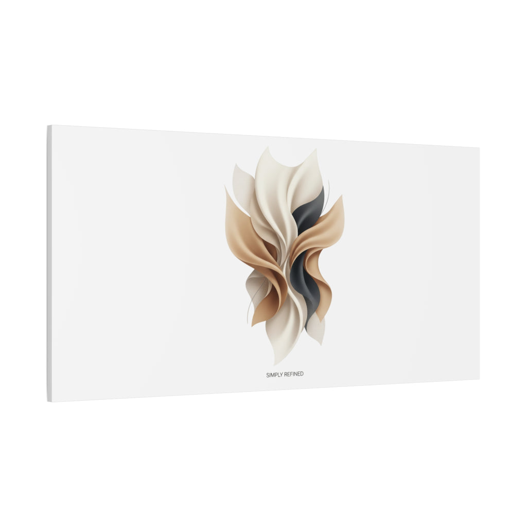 Neutral Abstract Bloom Canvas, Matte Stretched Canvas | Quiet Luxury, Minimalist Wall Art