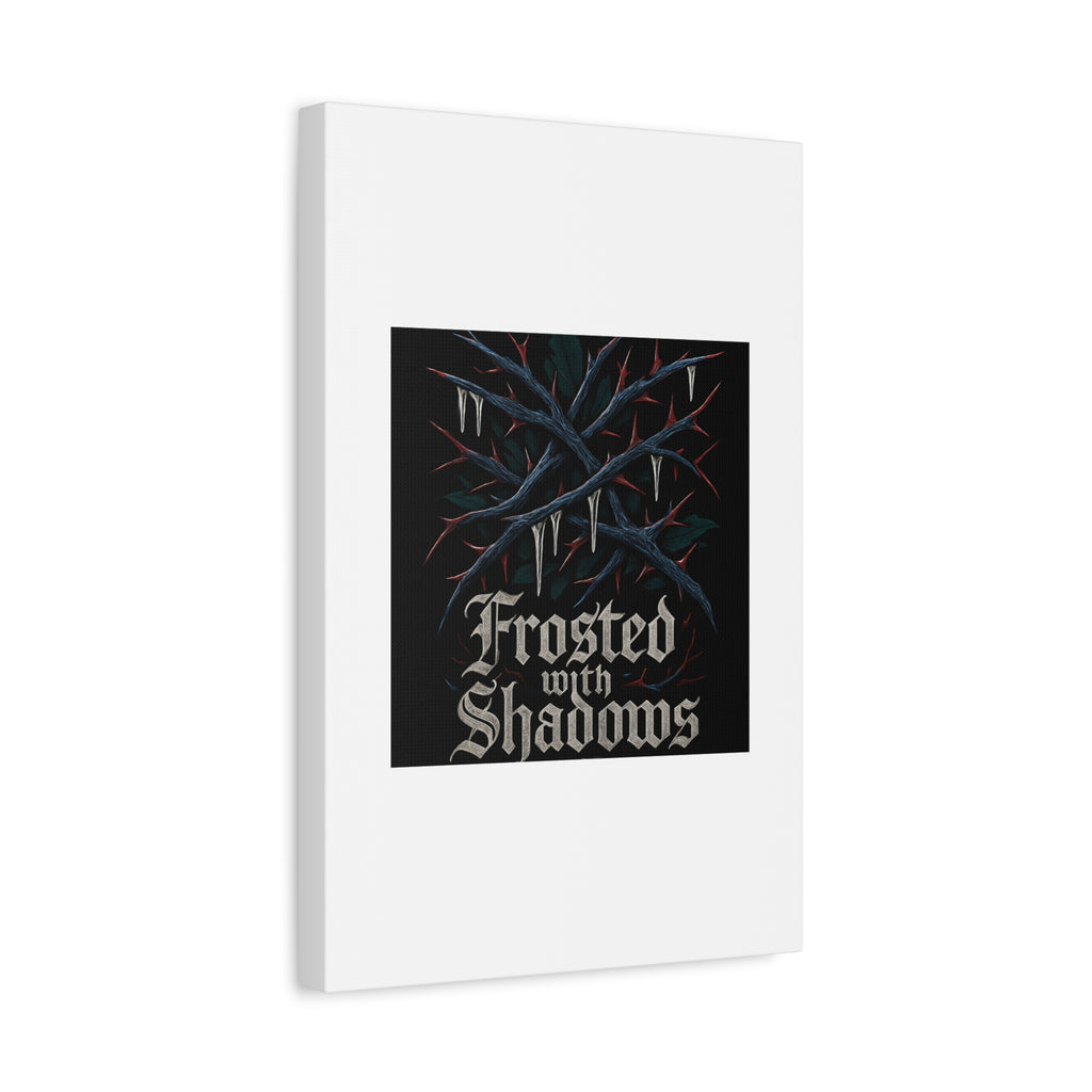 Frosted With Shadows Canvas Art — Gothic Winter Icicle Wall Decor