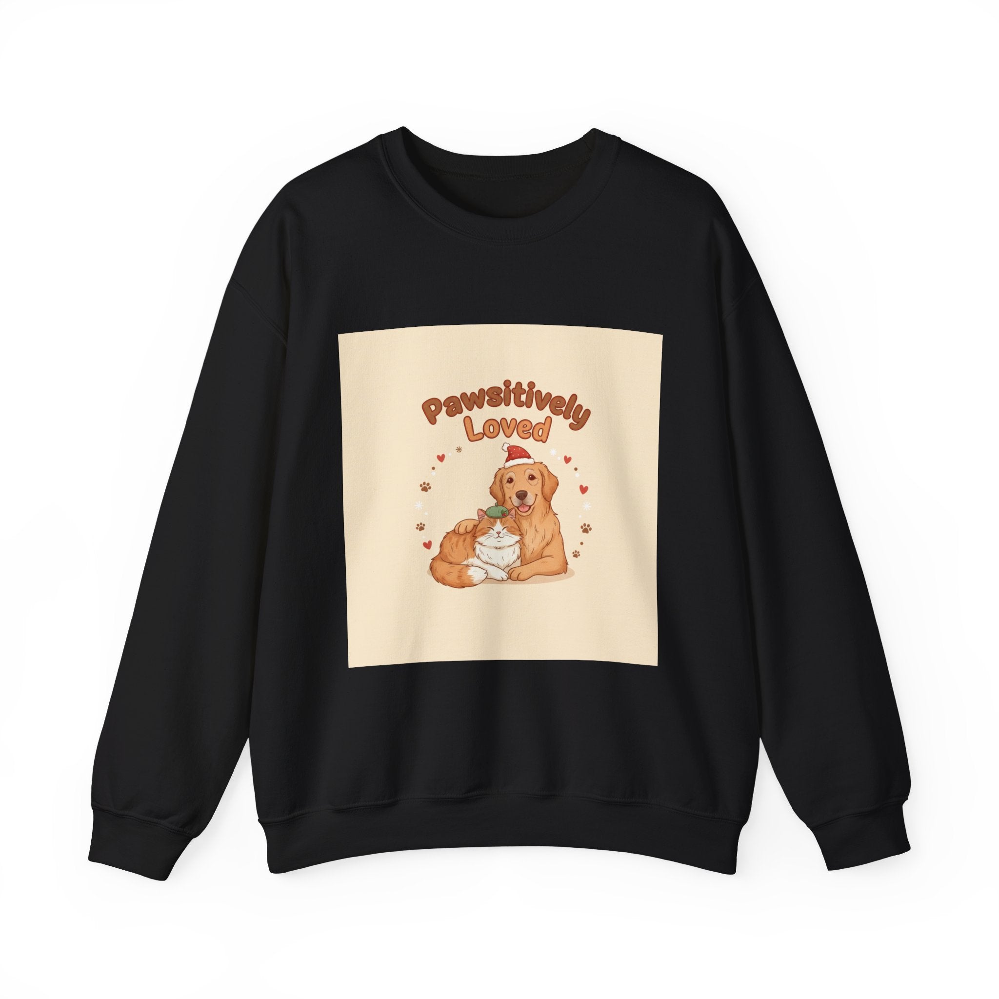 Pawsitively Loved Dog Illustration Sweatshirt | Senior Pet Holiday, Matching Pet Human