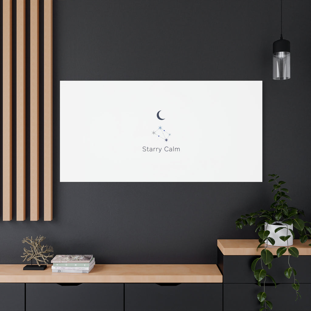 Starry Calm Moon & Constellation Canvas, minimal astrology art print