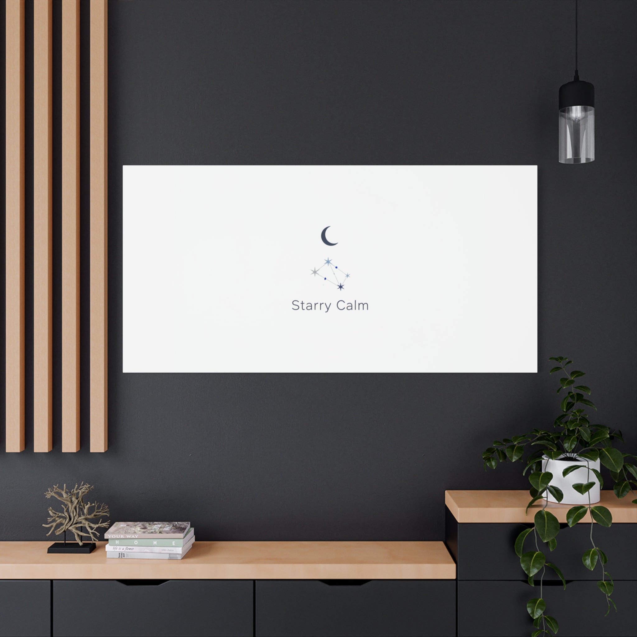 Starry Calm Moon & Constellation Canvas, minimal astrology art print