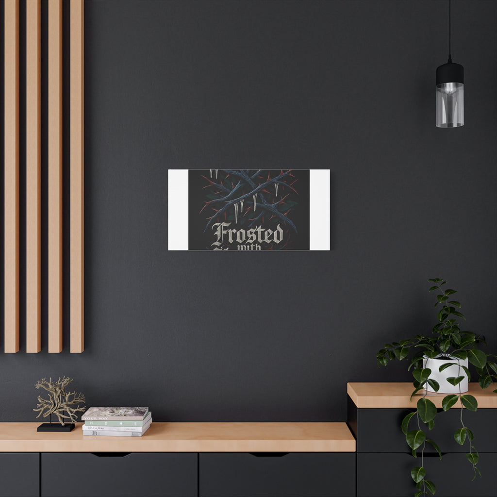 Frosted With Shadows Canvas Art — Gothic Winter Icicle Wall Decor