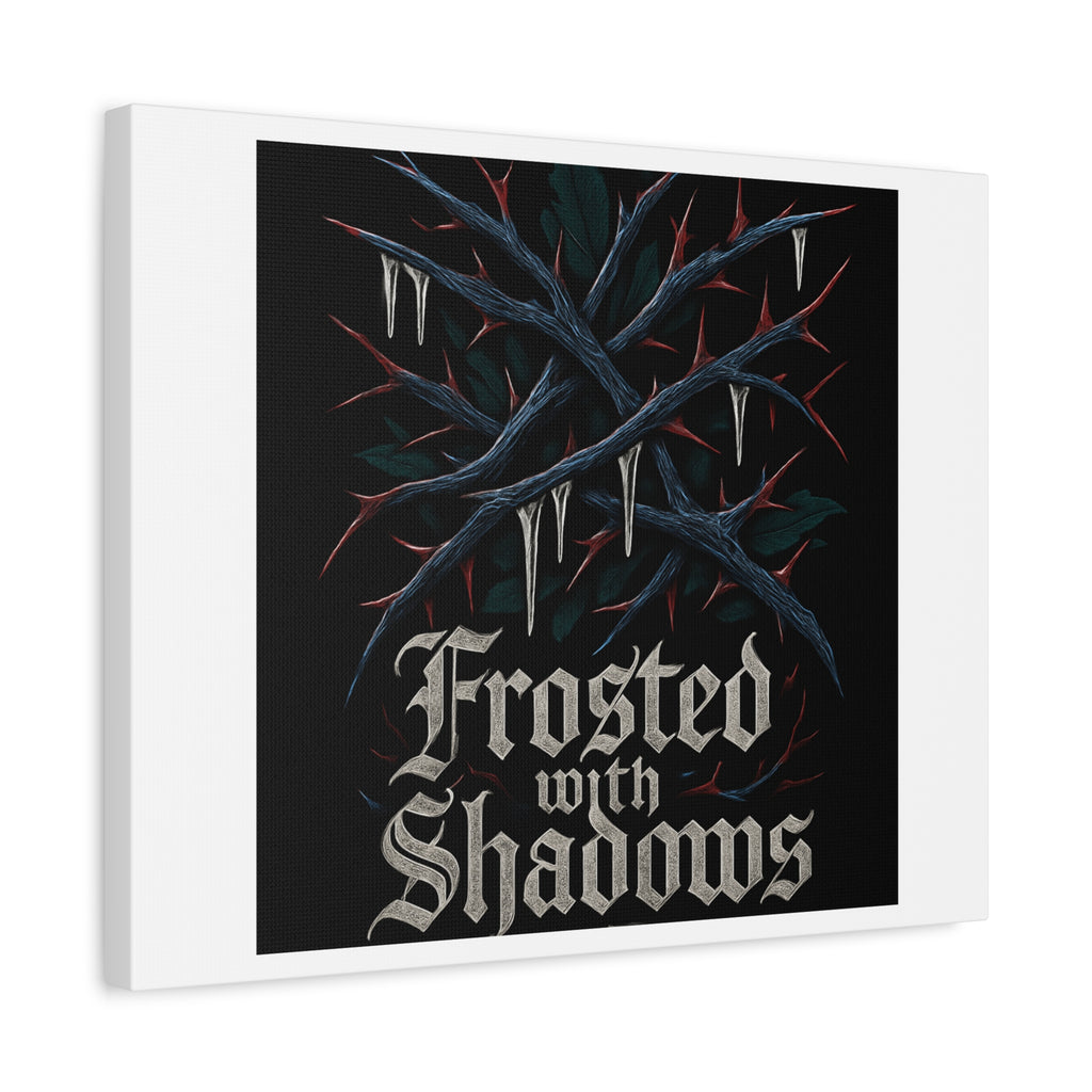 Frosted With Shadows Canvas Art — Gothic Winter Icicle Wall Decor