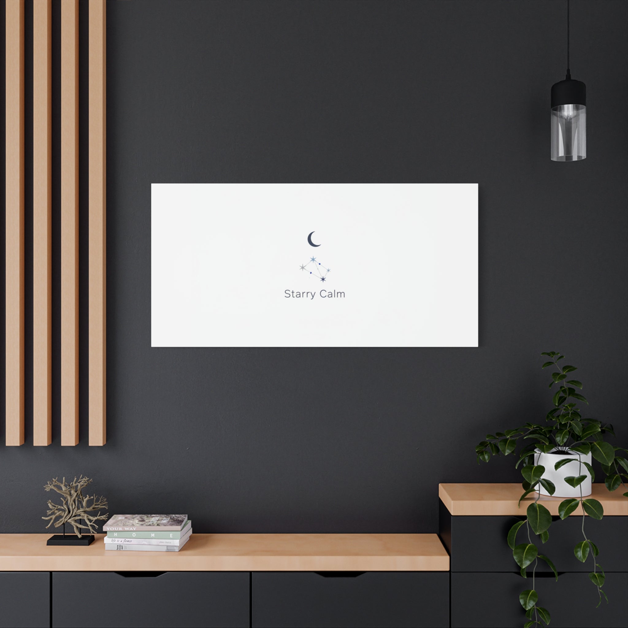 Starry Calm Moon & Constellation Canvas, minimal astrology art print
