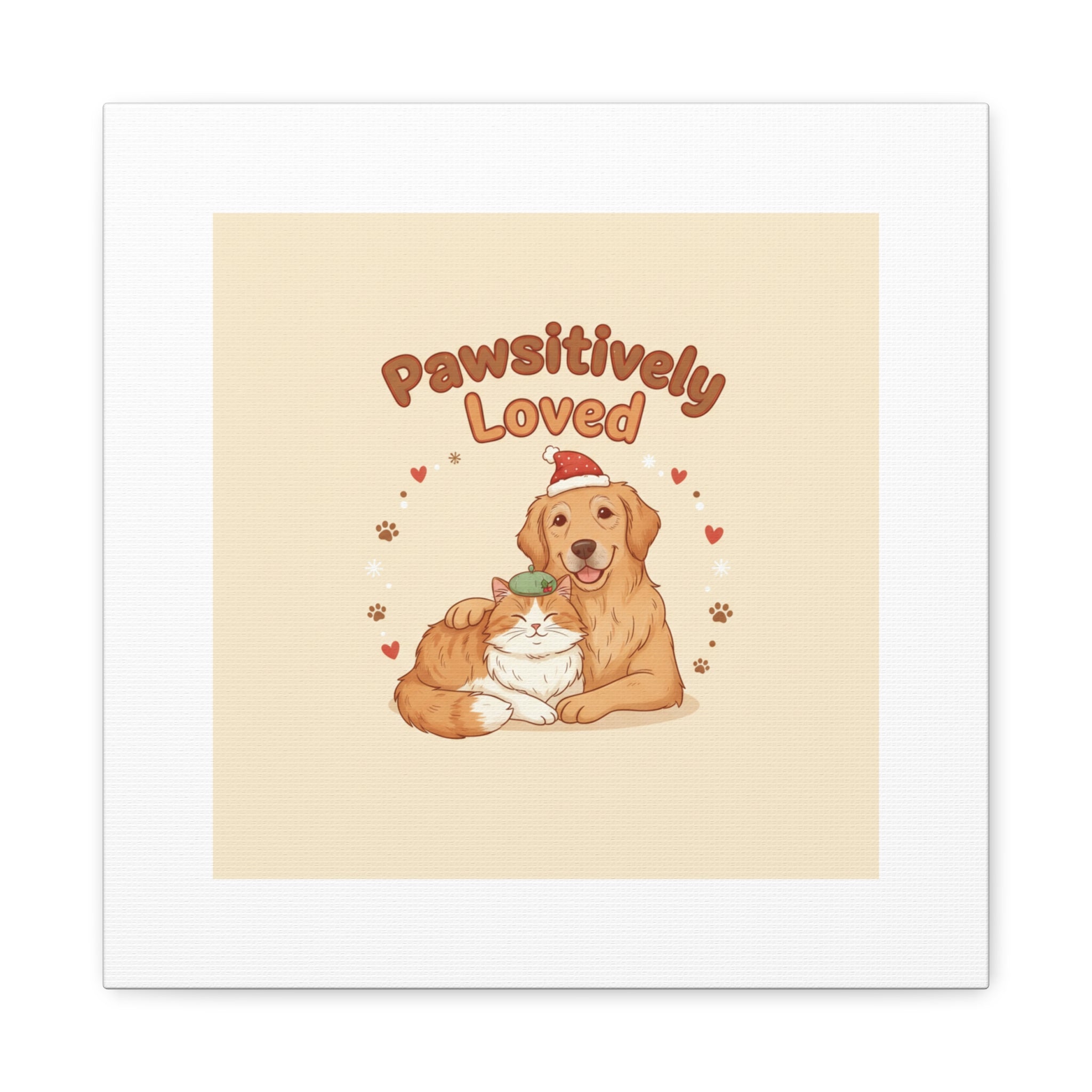 Pawsitively Loved Canvas, Pet Holiday Wall Art | Senior Dog Christmas Decor
