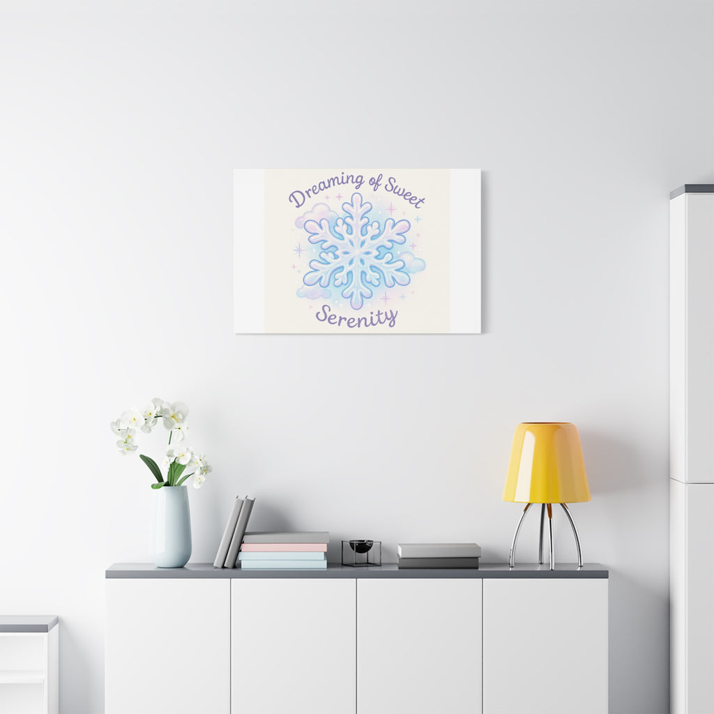 Canvas Wall Art - "Dreaming of Sweet Serenity" Snowflake Illustration