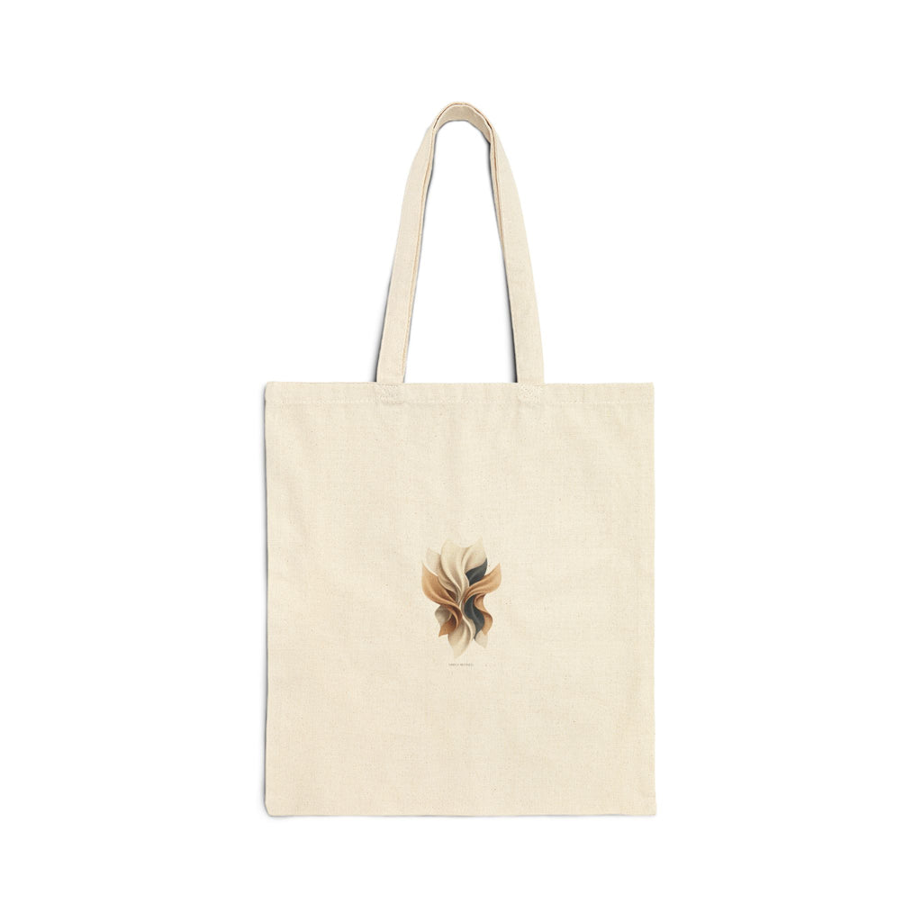 Minimal Abstract Floral Tote, Cotton Canvas | Quiet Luxury, Subtle Embroidery