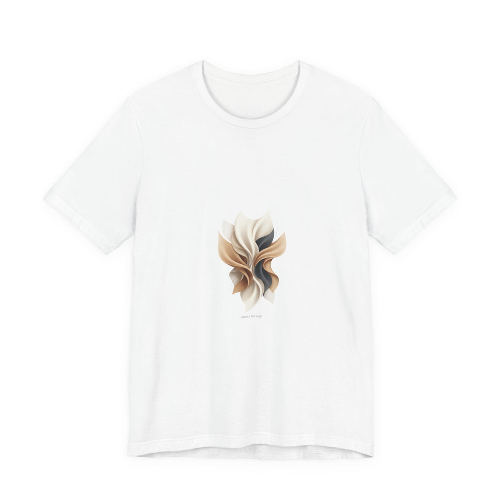 Neutral Abstract Bloom Tee, minimalist logo shirt, premium basics