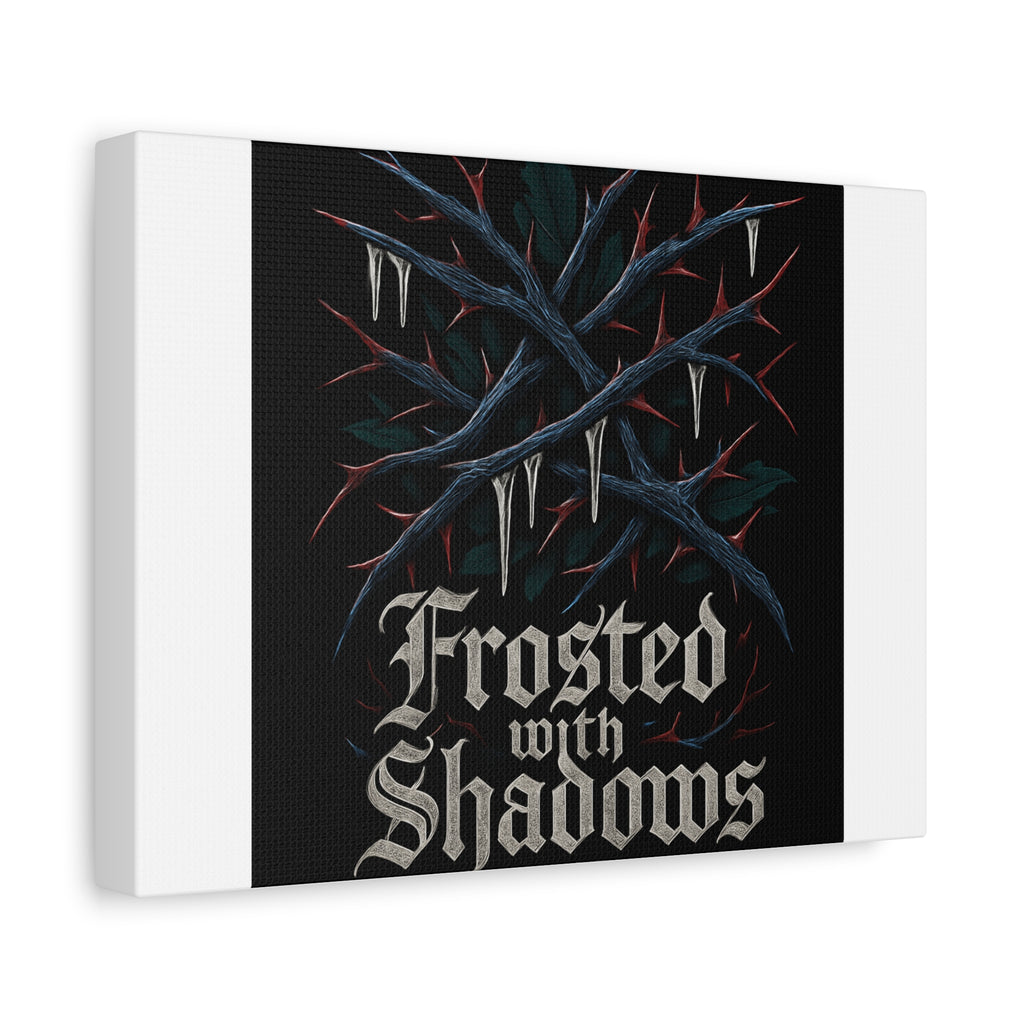 Frosted With Shadows Canvas Art — Gothic Winter Icicle Wall Decor