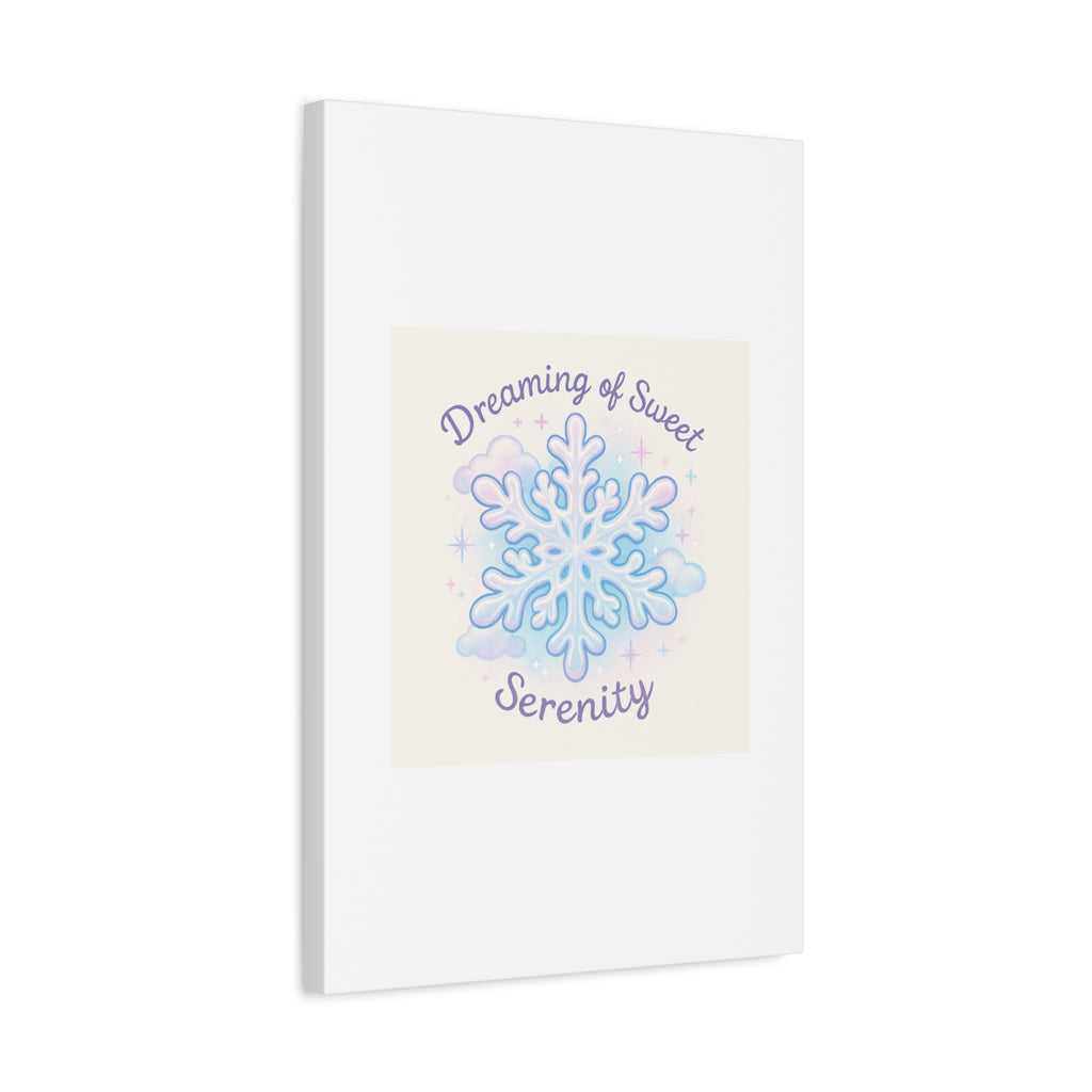 Canvas Wall Art - "Dreaming of Sweet Serenity" Snowflake Illustration