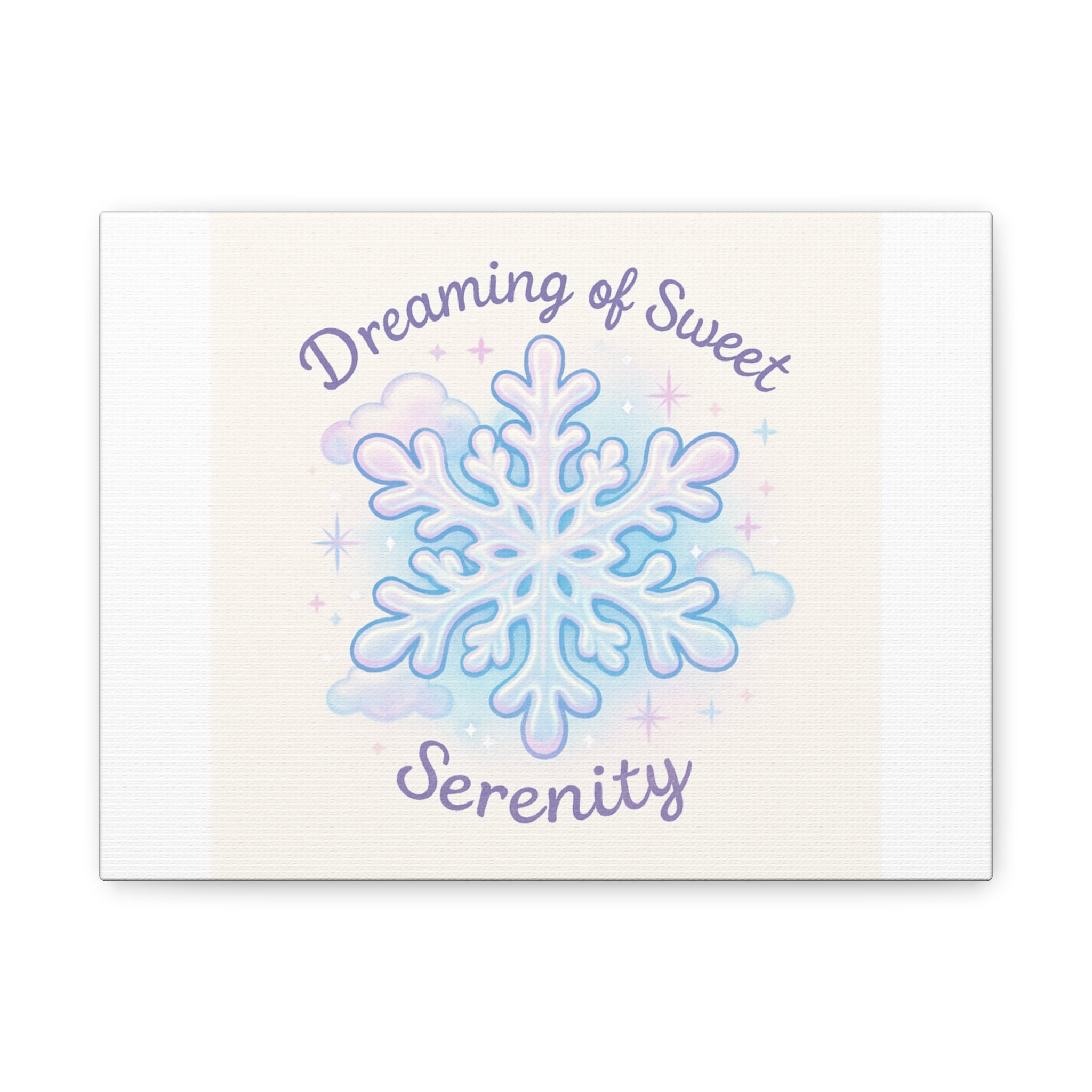 Canvas Wall Art - "Dreaming of Sweet Serenity" Snowflake Illustration