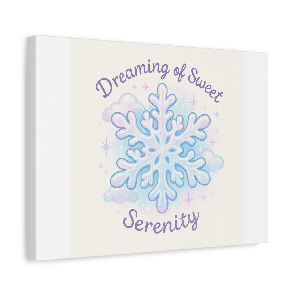 Canvas Wall Art - "Dreaming of Sweet Serenity" Snowflake Illustration