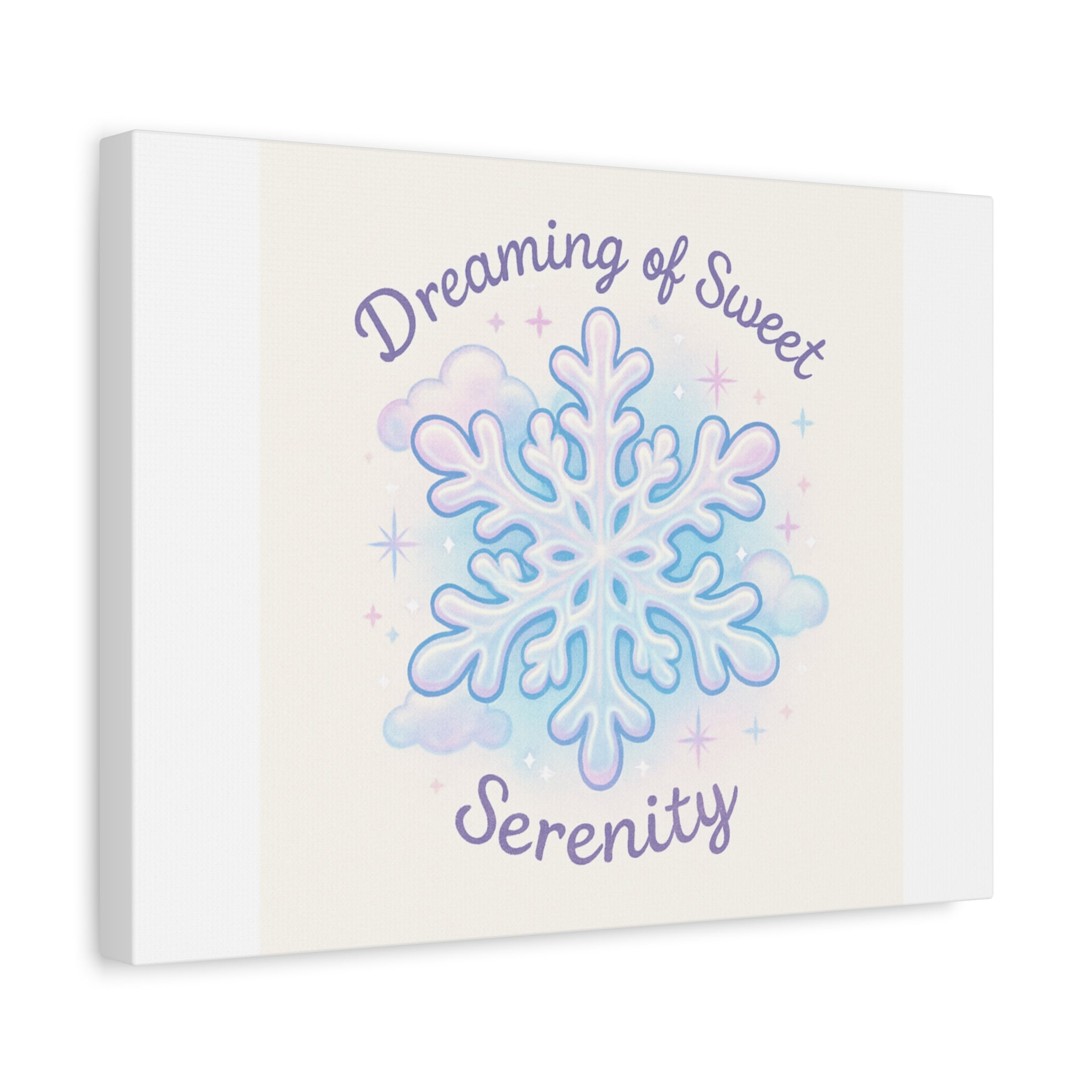 Canvas Wall Art - "Dreaming of Sweet Serenity" Snowflake Illustration