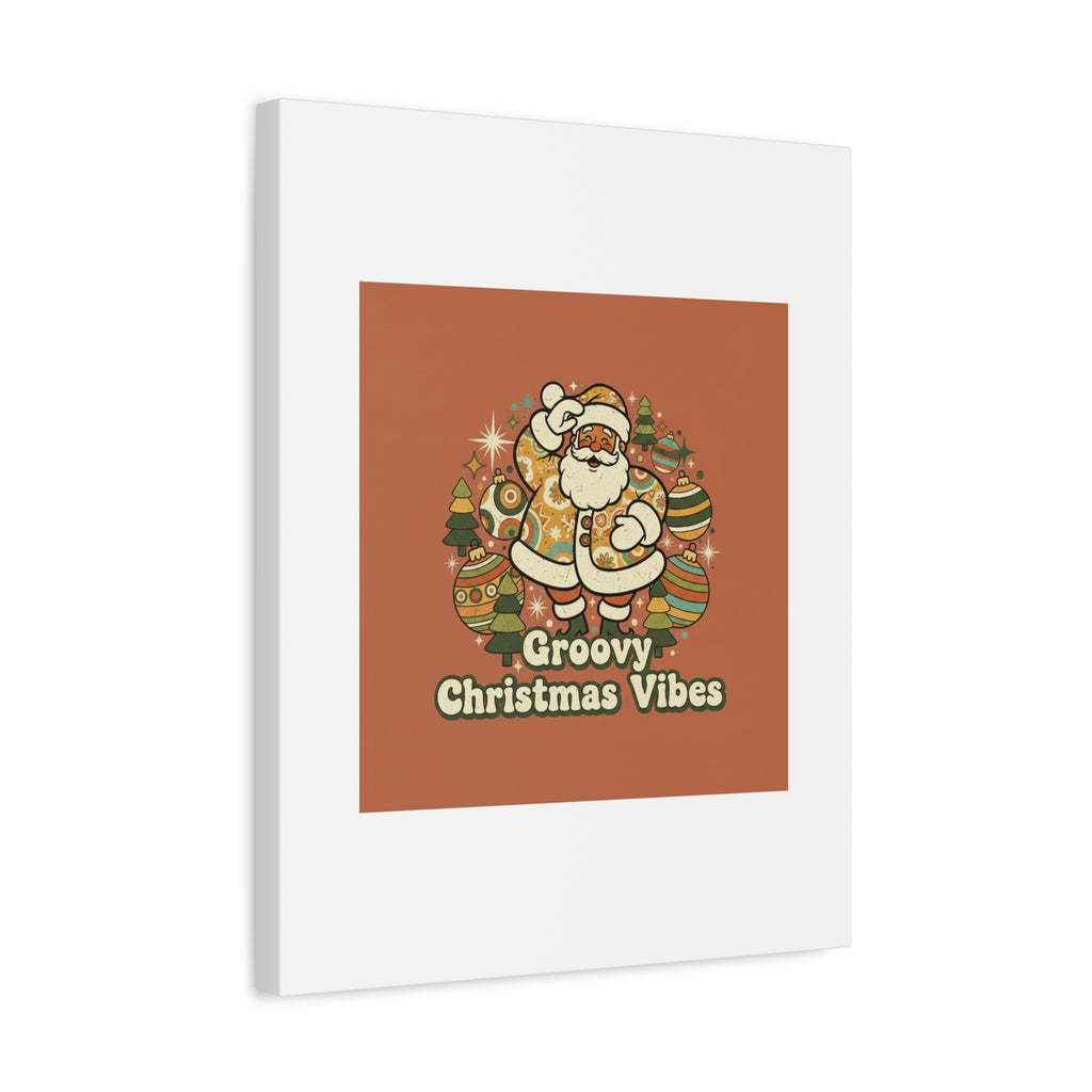 Groovy Christmas Vibes Canvas | 1970s Retro Holiday Art, Vintage Noel
