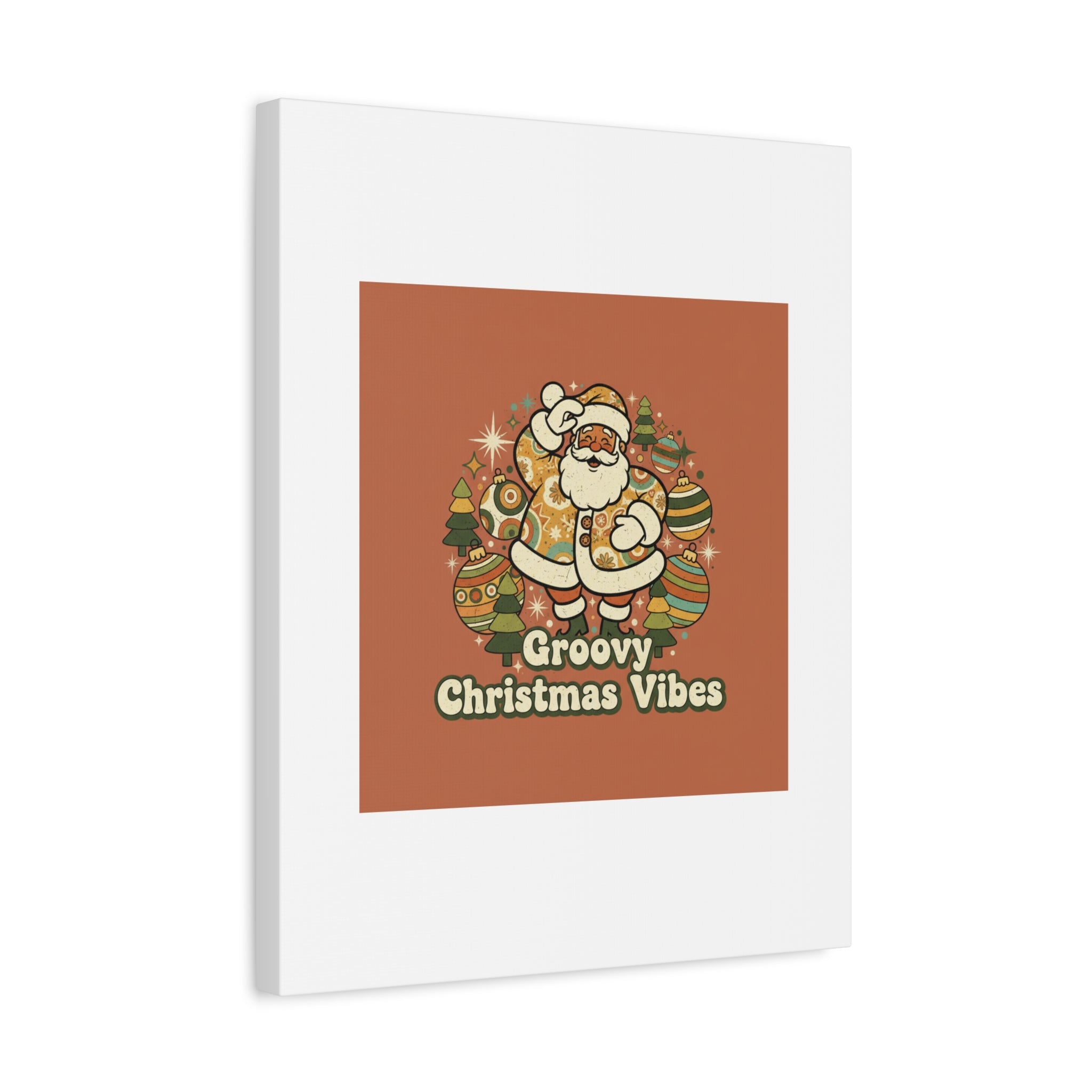 Groovy Christmas Vibes Canvas | 1970s Retro Holiday Art, Vintage Noel
