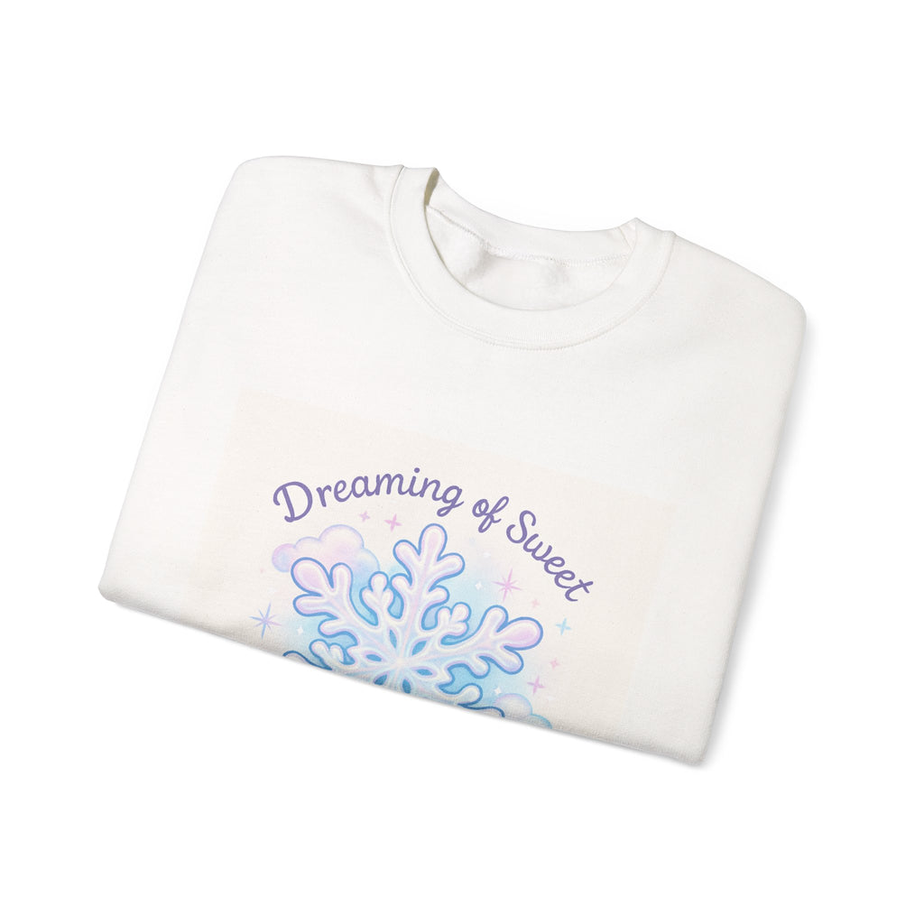Sweatshirt — 'Dreaming of Sweet Serenity' Snowflake Cozy Crewneck