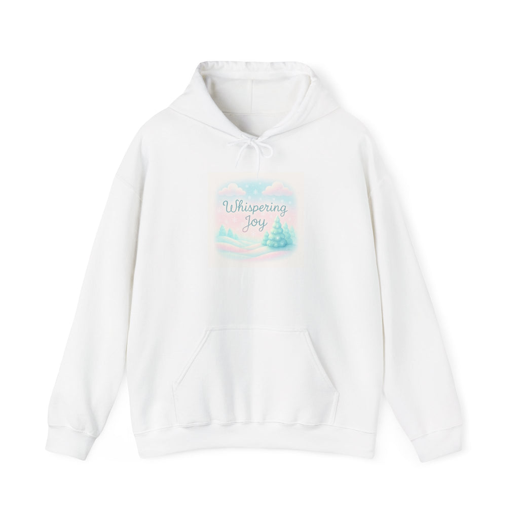Whispering Joy Hoodie — Pastel Winter Scene Christmas Sweatshirt