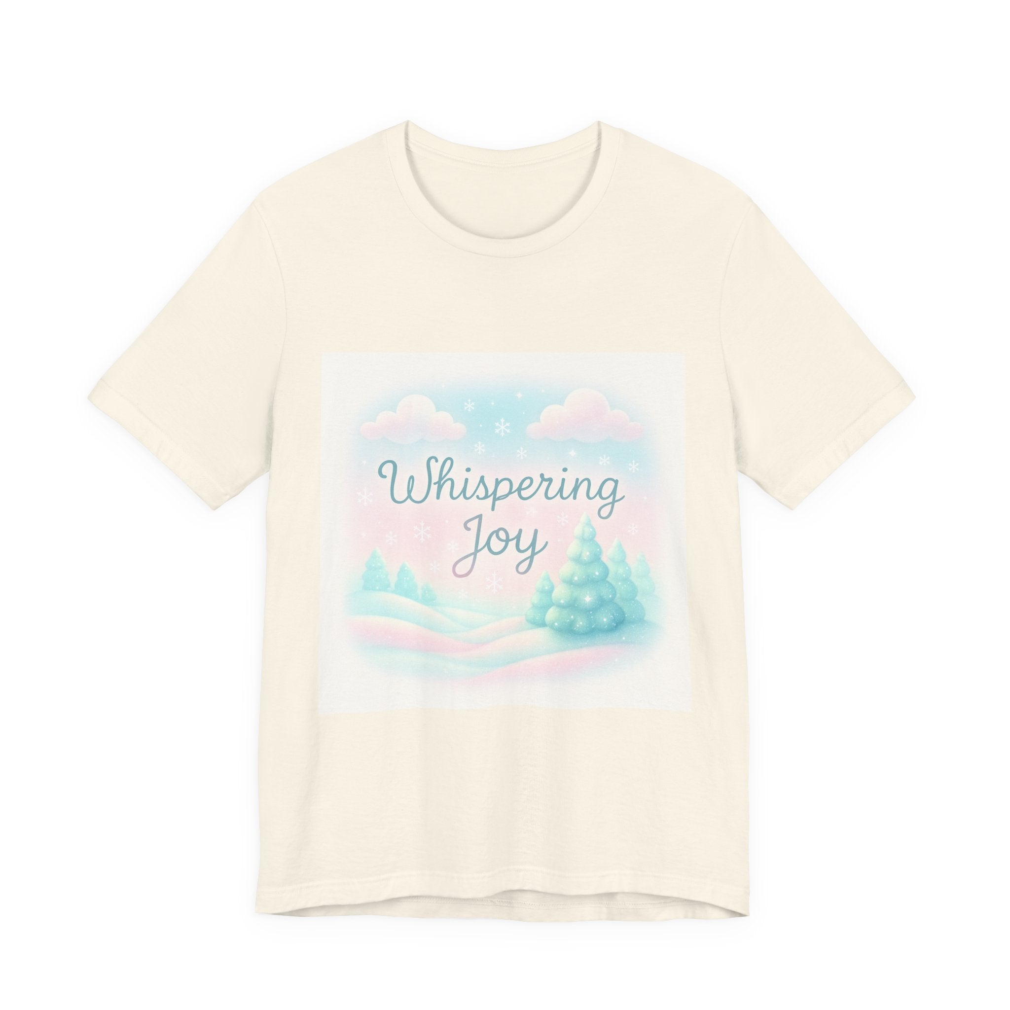 Whispering Joy Tee — Pastel Winter Trees Holiday T‑Shirt