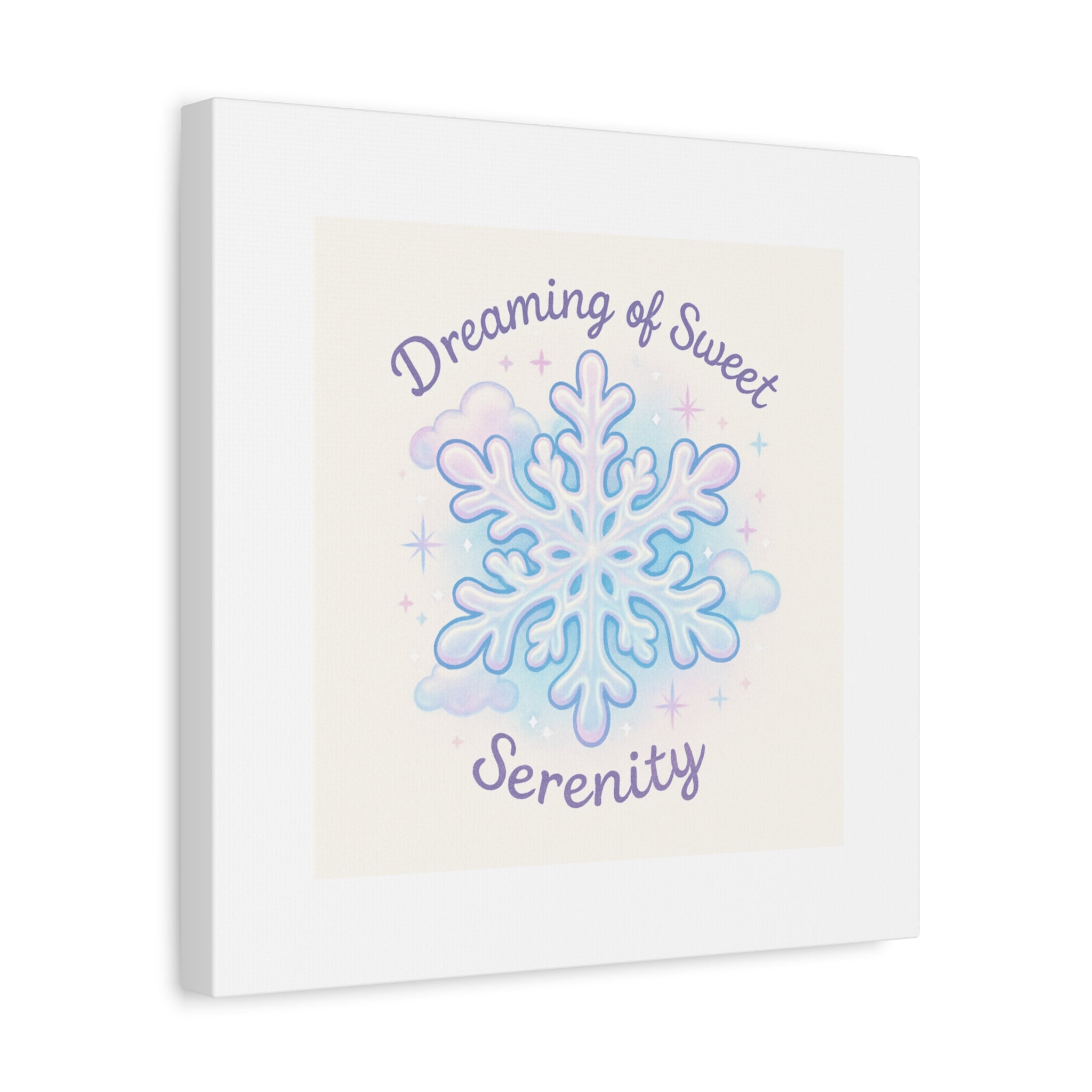 Canvas Wall Art - "Dreaming of Sweet Serenity" Snowflake Illustration