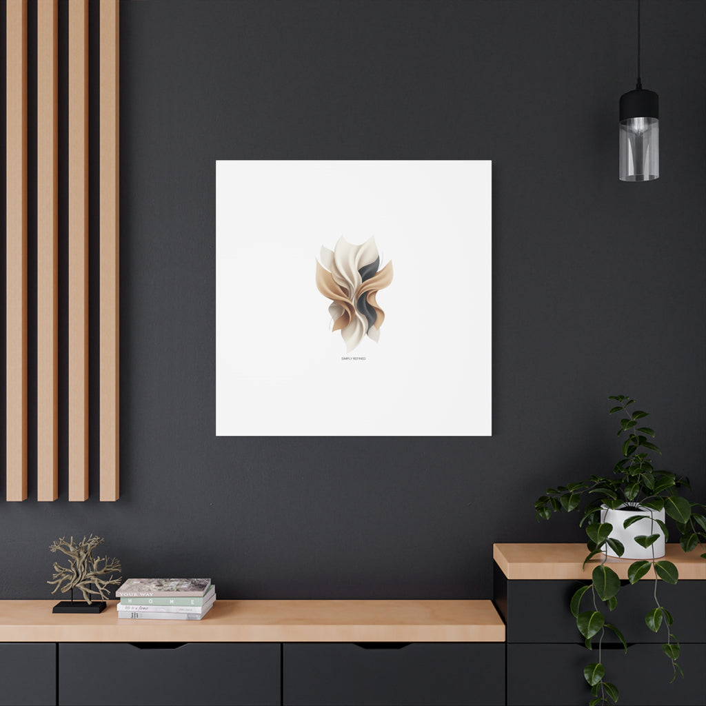 Neutral Abstract Bloom Canvas, Matte Stretched Canvas | Quiet Luxury, Minimalist Wall Art