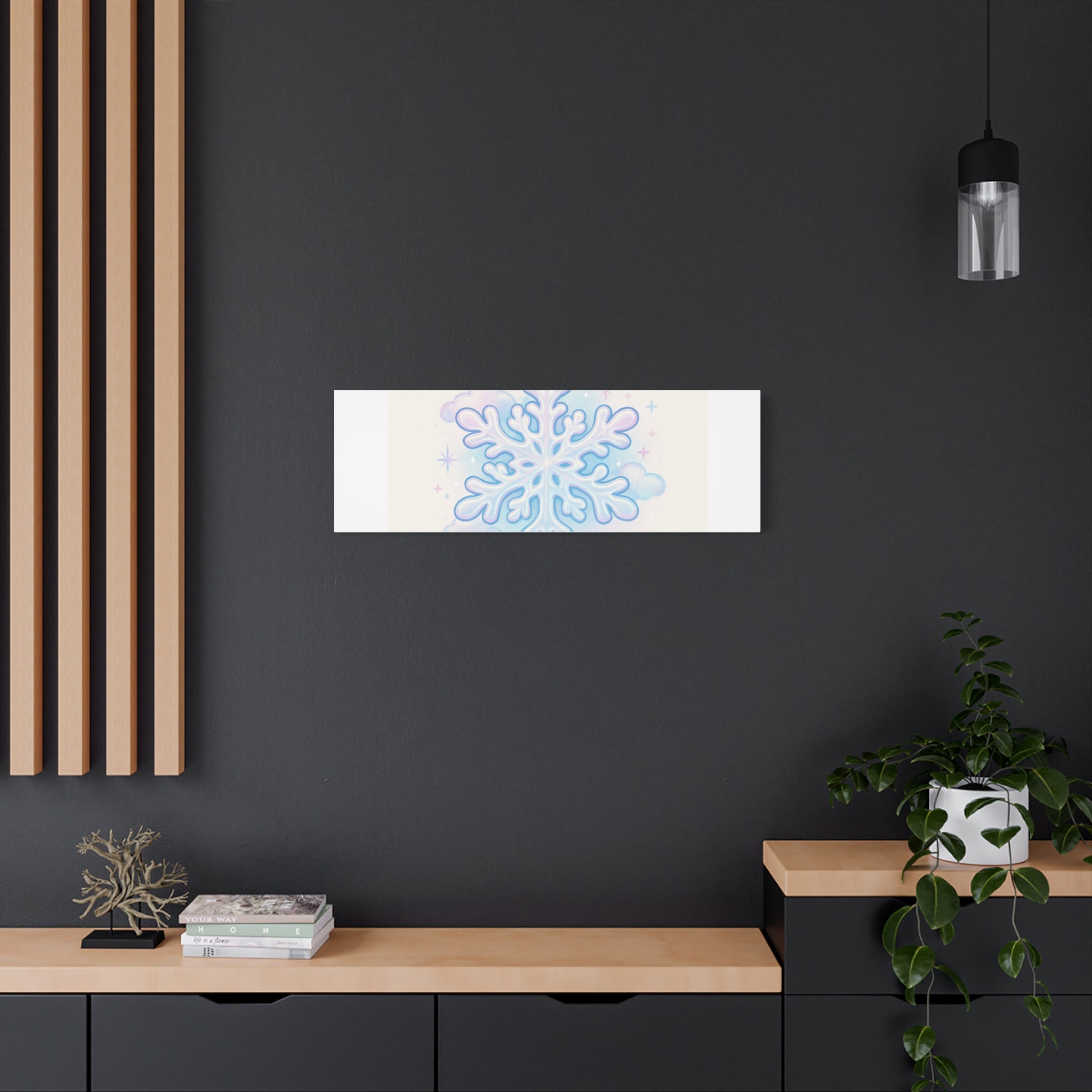 Canvas Wall Art - "Dreaming of Sweet Serenity" Snowflake Illustration