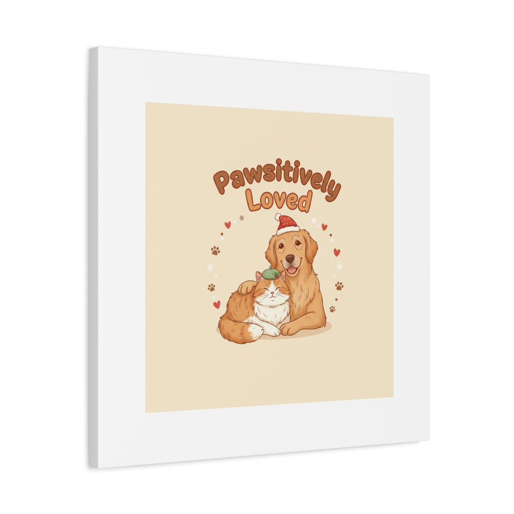 Pawsitively Loved Canvas, Pet Holiday Wall Art | Senior Dog Christmas Decor