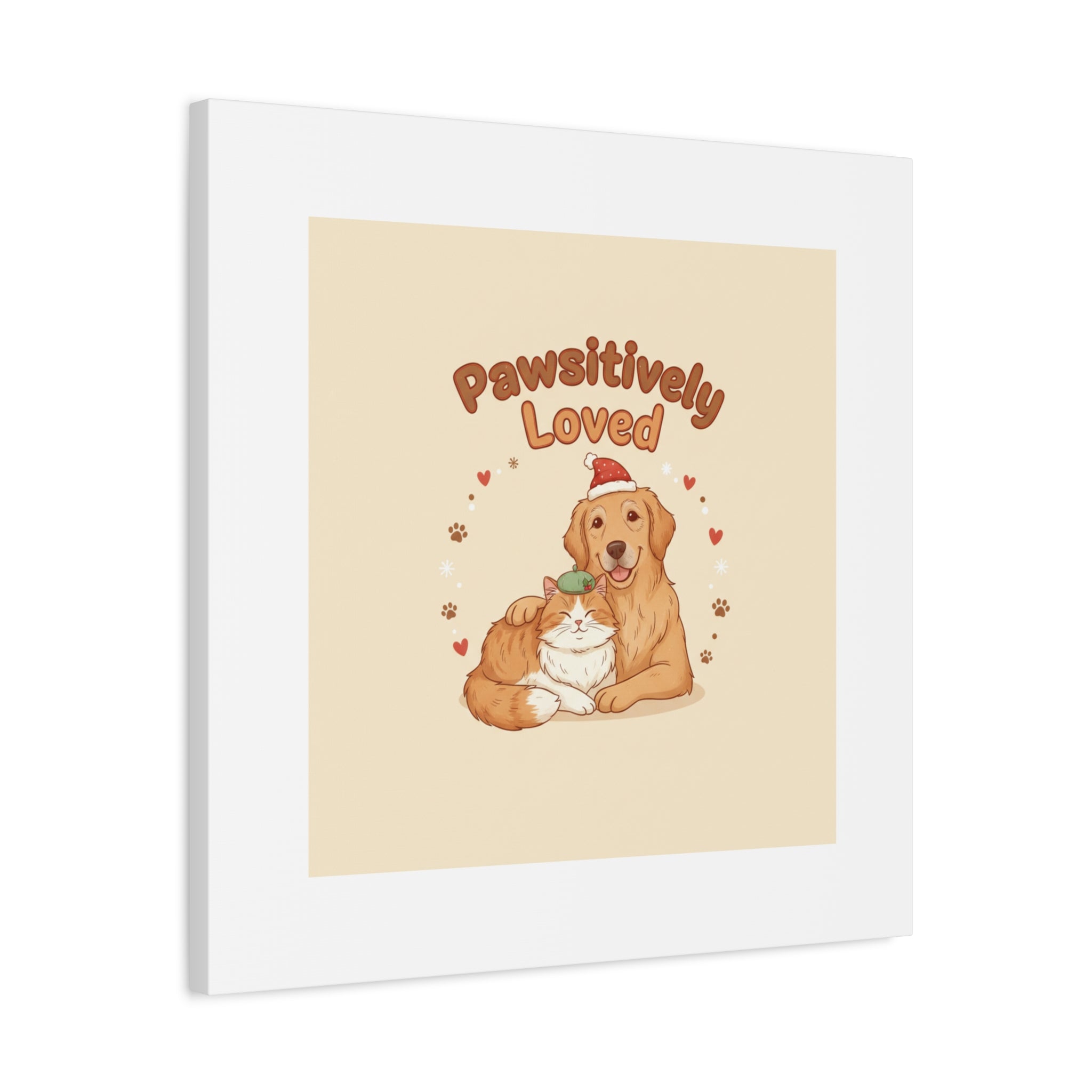 Pawsitively Loved Canvas, Pet Holiday Wall Art | Senior Dog Christmas Decor