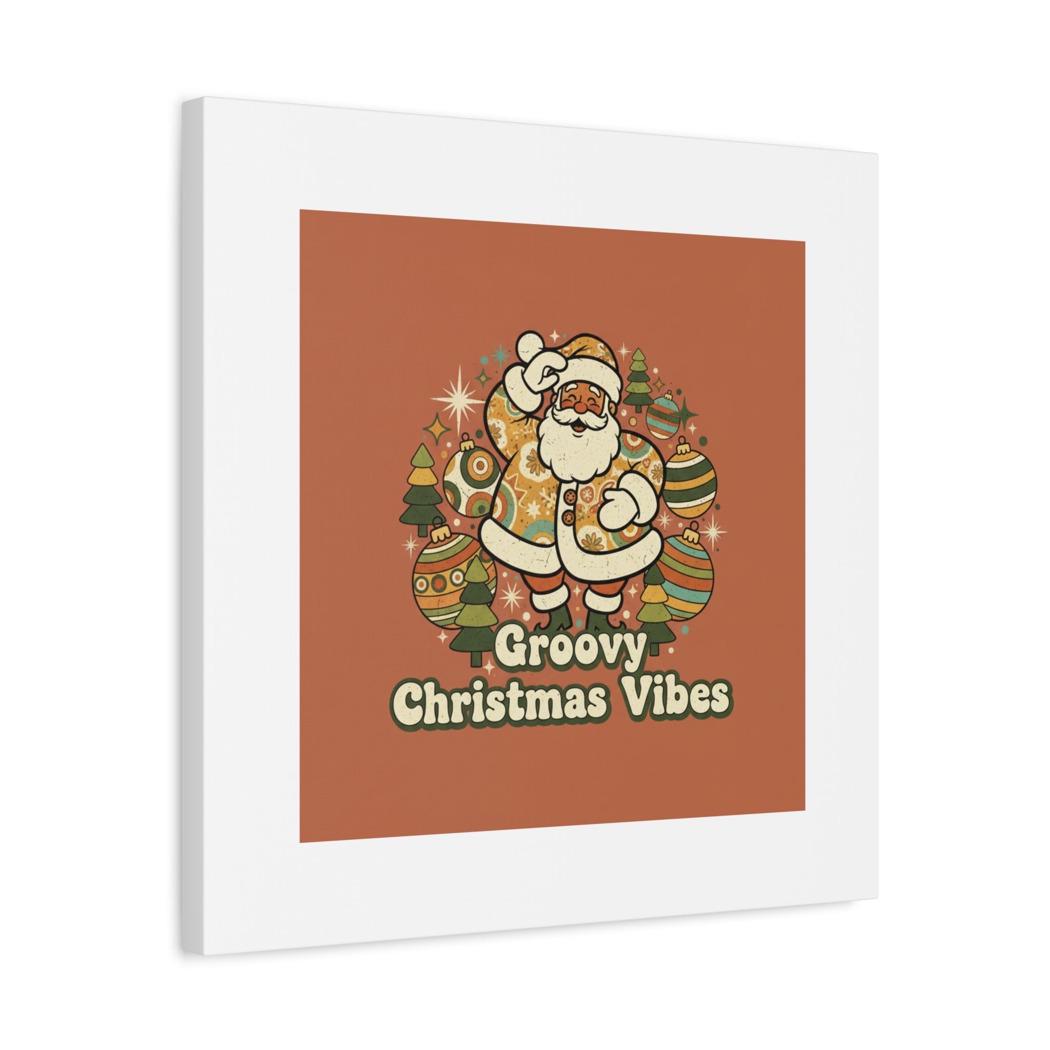 Groovy Christmas Vibes Canvas | 1970s Retro Holiday Art, Vintage Noel