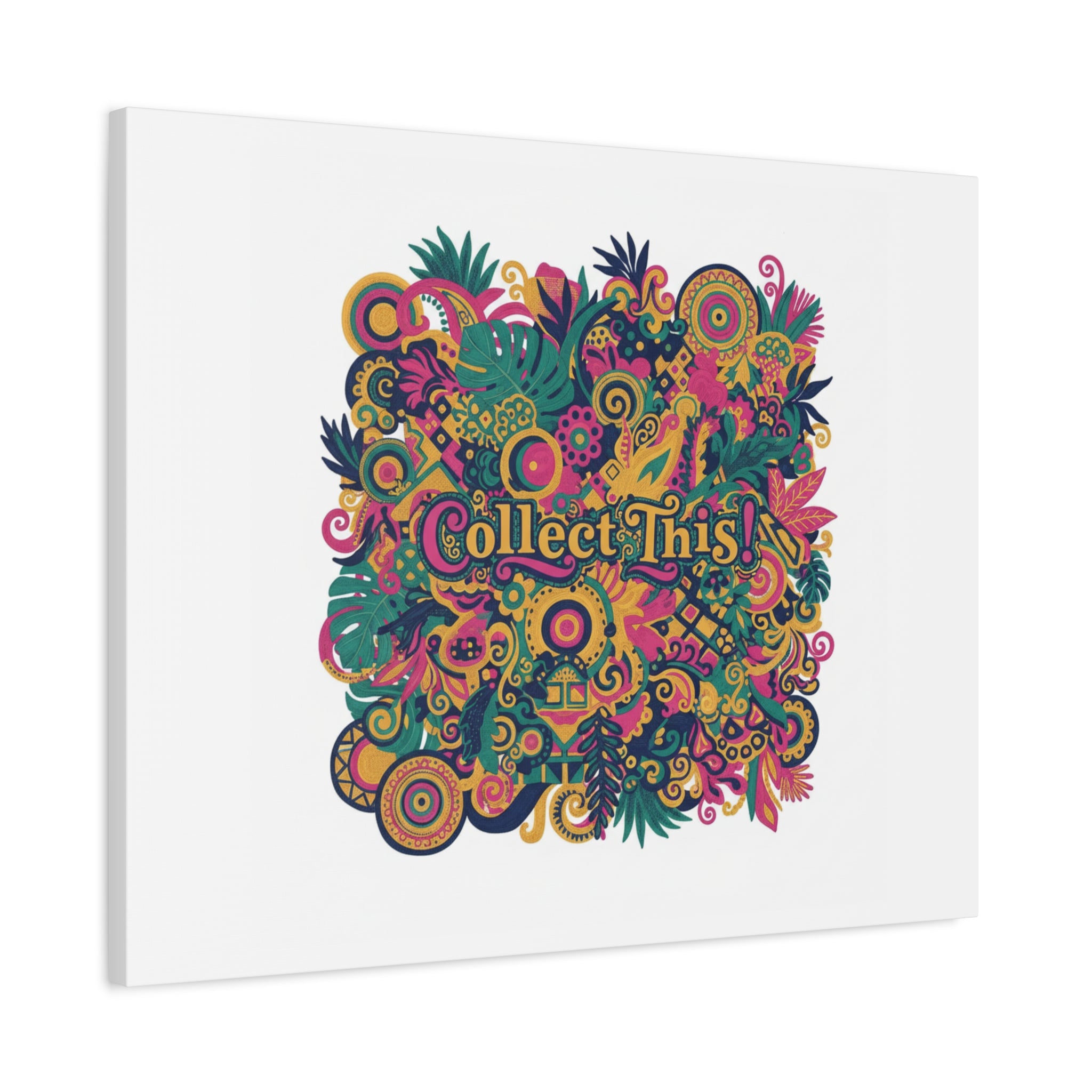 Collect This! Maximalist Floral Collage Canvas | Bold Boho Pattern, Colorful Ornament