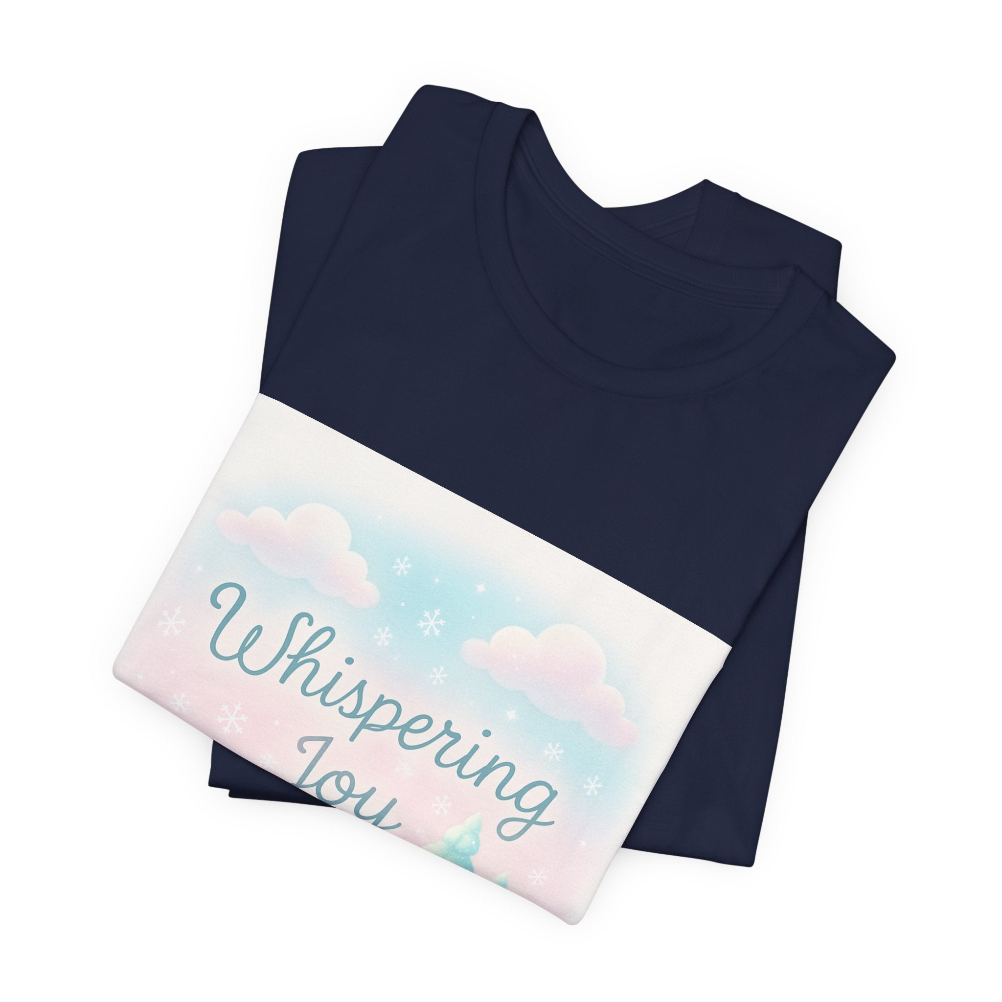 Whispering Joy Tee — Pastel Winter Trees Holiday T‑Shirt