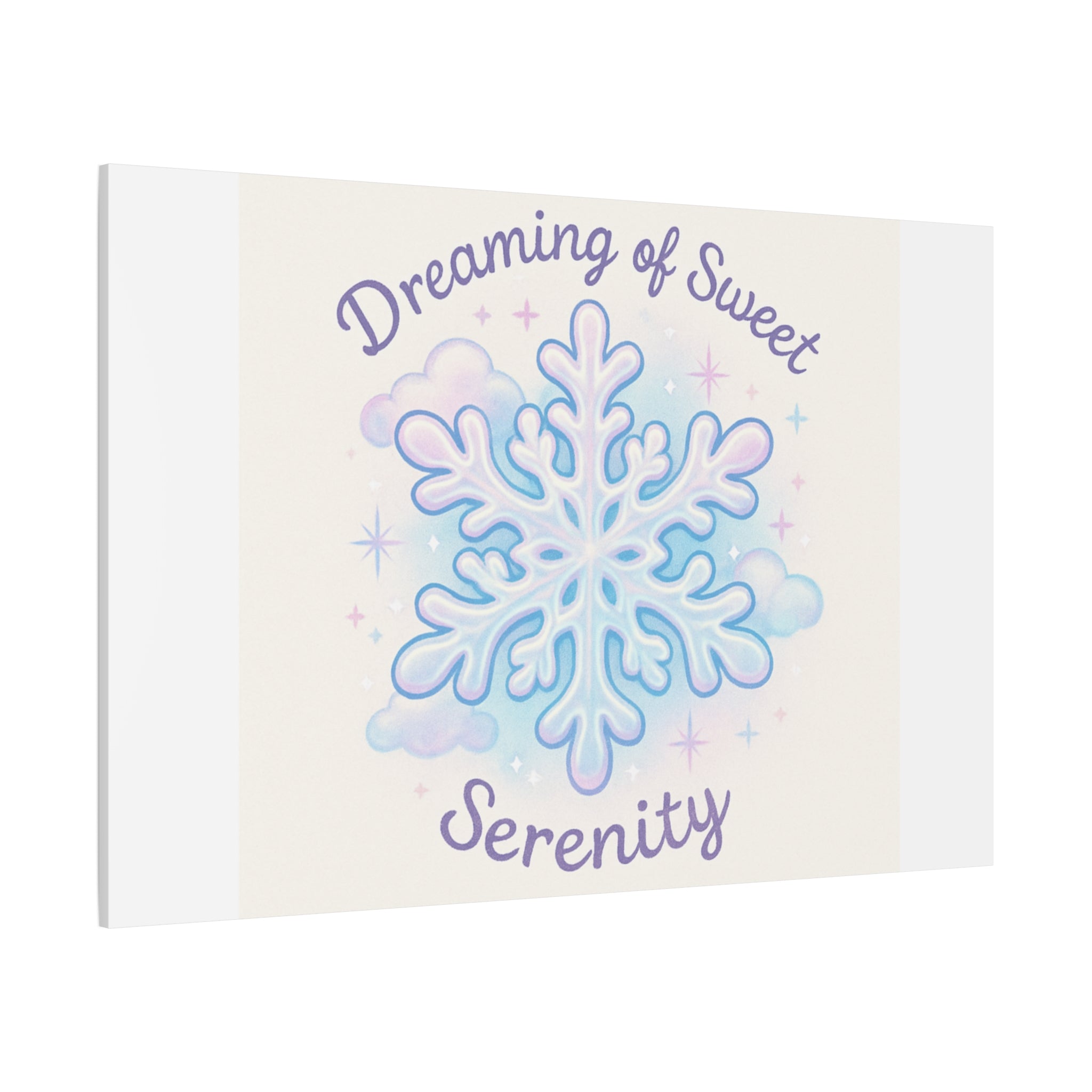 Canvas Wall Art - "Dreaming of Sweet Serenity" Snowflake Illustration