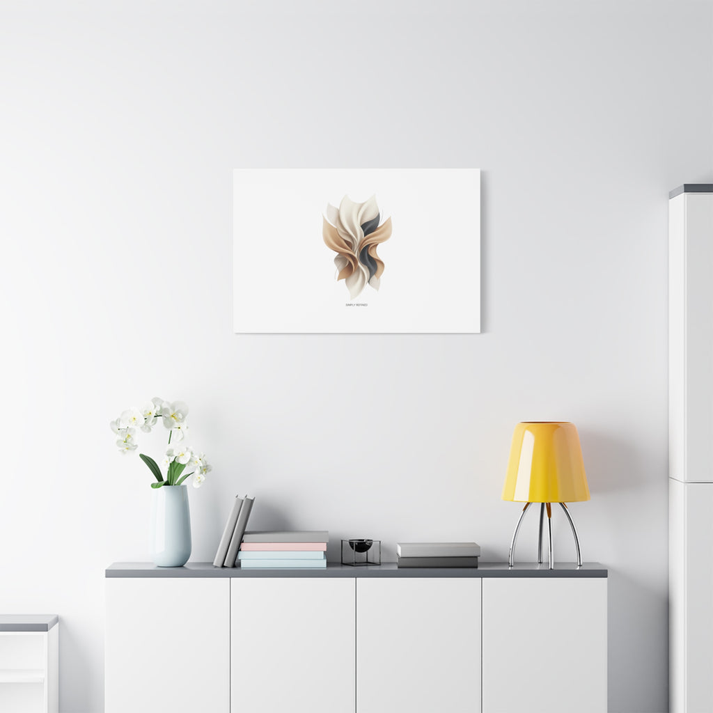 Neutral Abstract Bloom Canvas, Matte Stretched Canvas | Quiet Luxury, Minimalist Wall Art