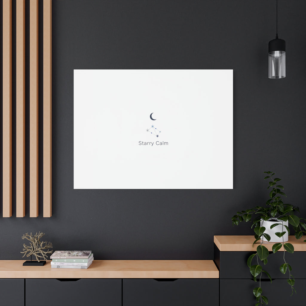 Starry Calm Moon & Constellation Canvas, minimal astrology art print
