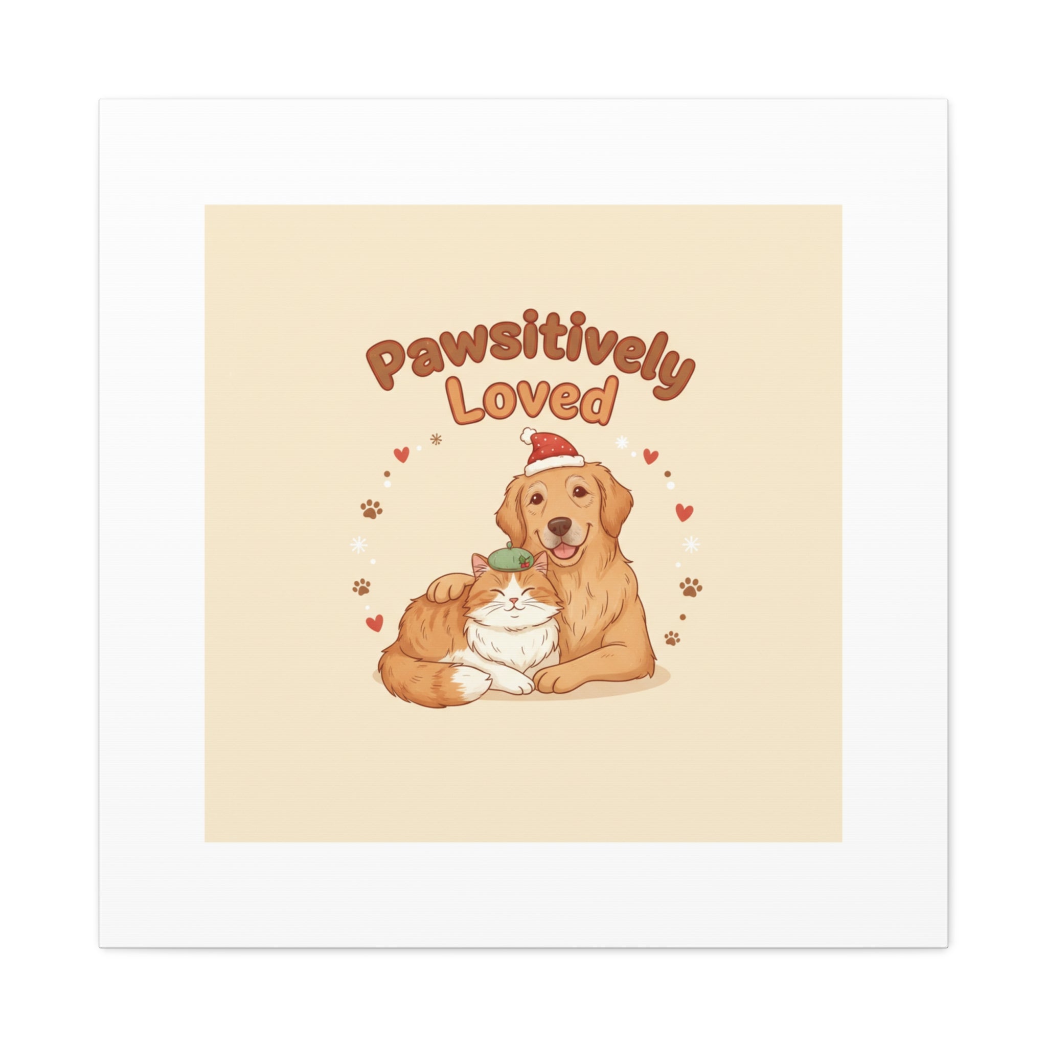 Pawsitively Loved Canvas, Pet Holiday Wall Art | Senior Dog Christmas Decor