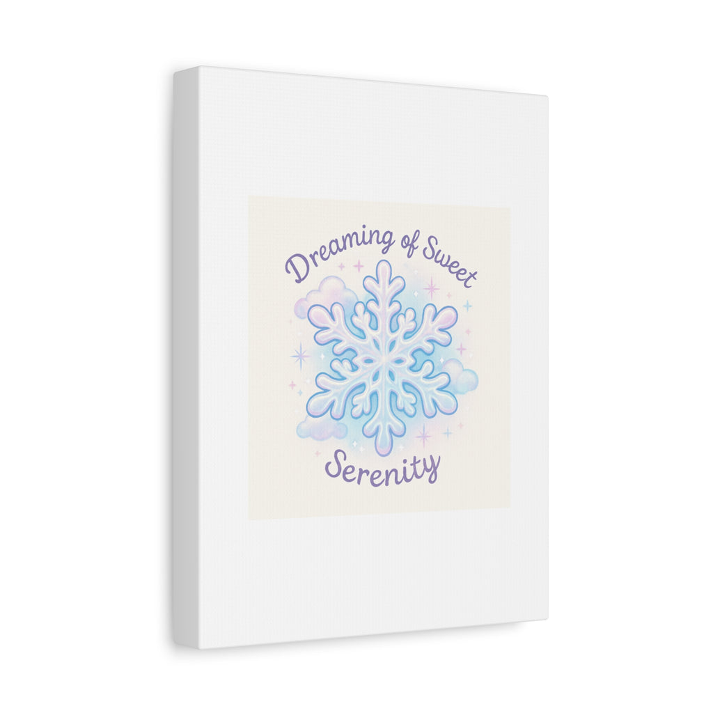 Canvas Wall Art - "Dreaming of Sweet Serenity" Snowflake Illustration
