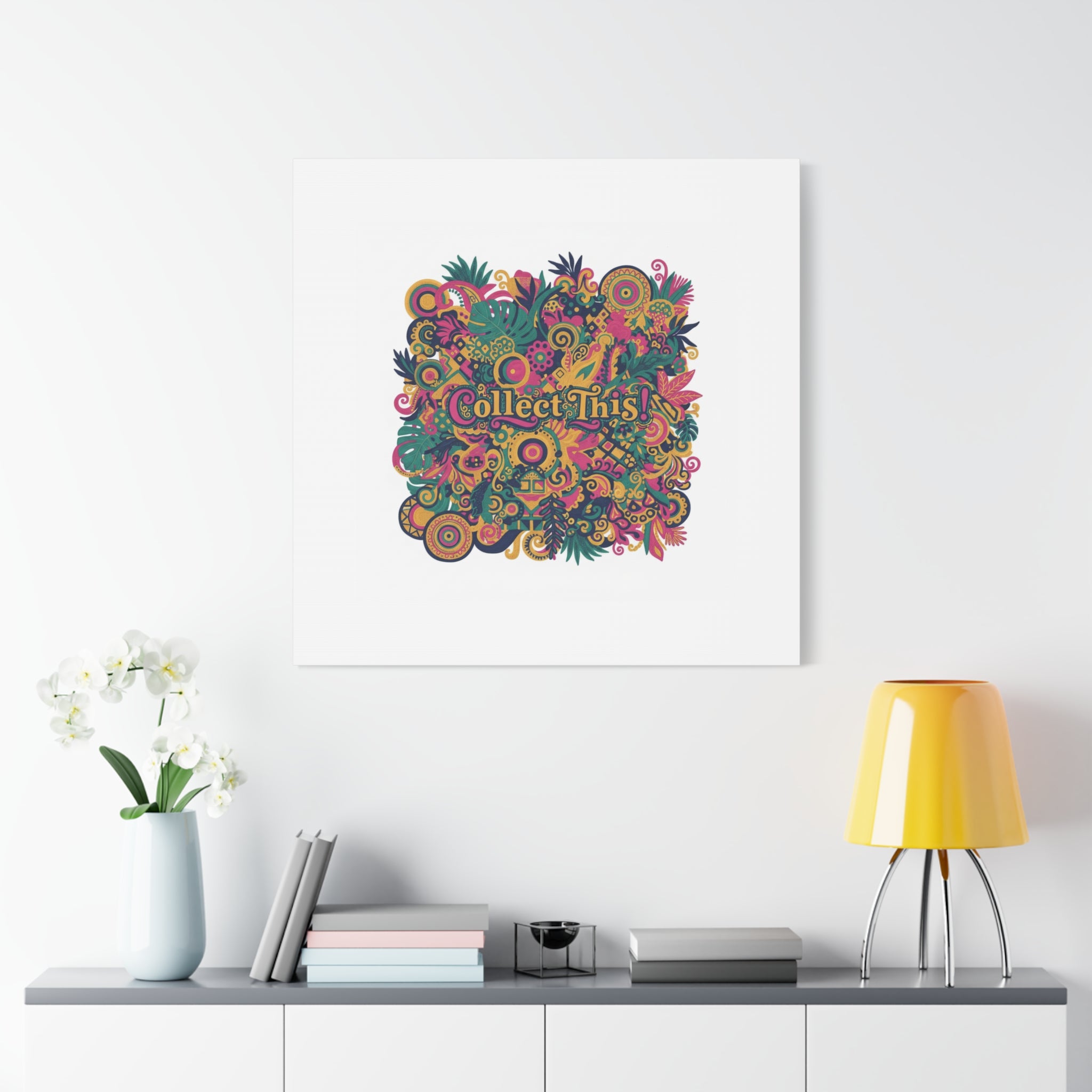 Collect This! Maximalist Floral Collage Canvas | Bold Boho Pattern, Colorful Ornament