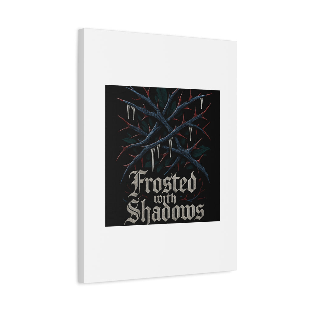 Frosted With Shadows Canvas Art — Gothic Winter Icicle Wall Decor