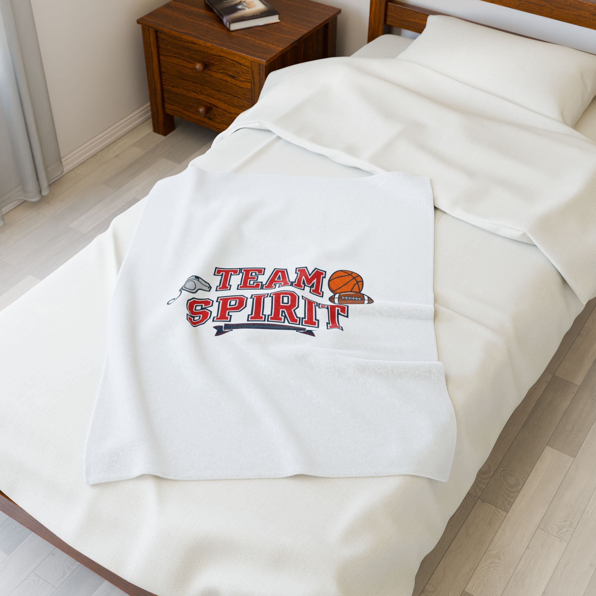 Team Spirit Varsity Blanket | Collegiate Athletic Block Letter Campus Style