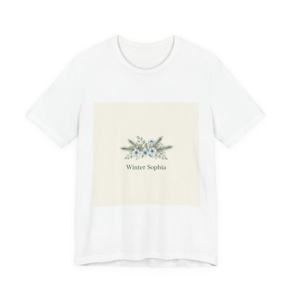 Winter botanical wreath Tee | minimal winter florals, pine branch design