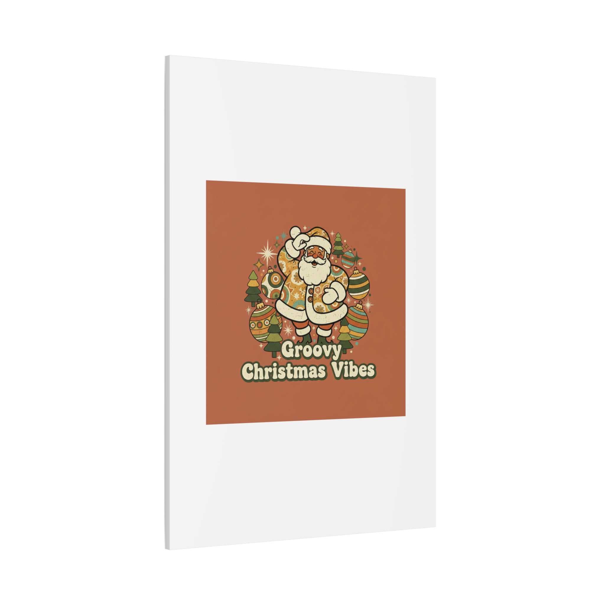 Groovy Christmas Vibes Canvas | 1970s Retro Holiday Art, Vintage Noel