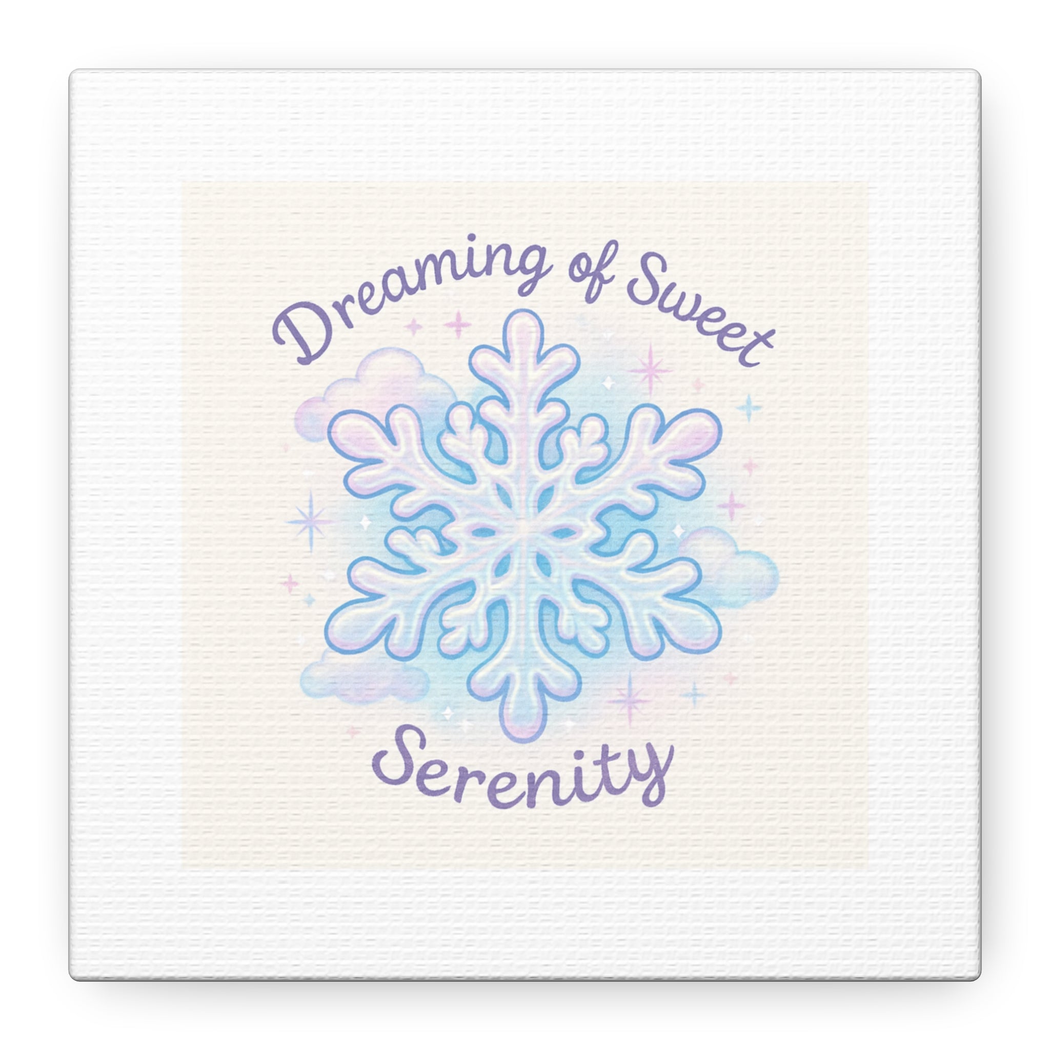 Canvas Wall Art - "Dreaming of Sweet Serenity" Snowflake Illustration