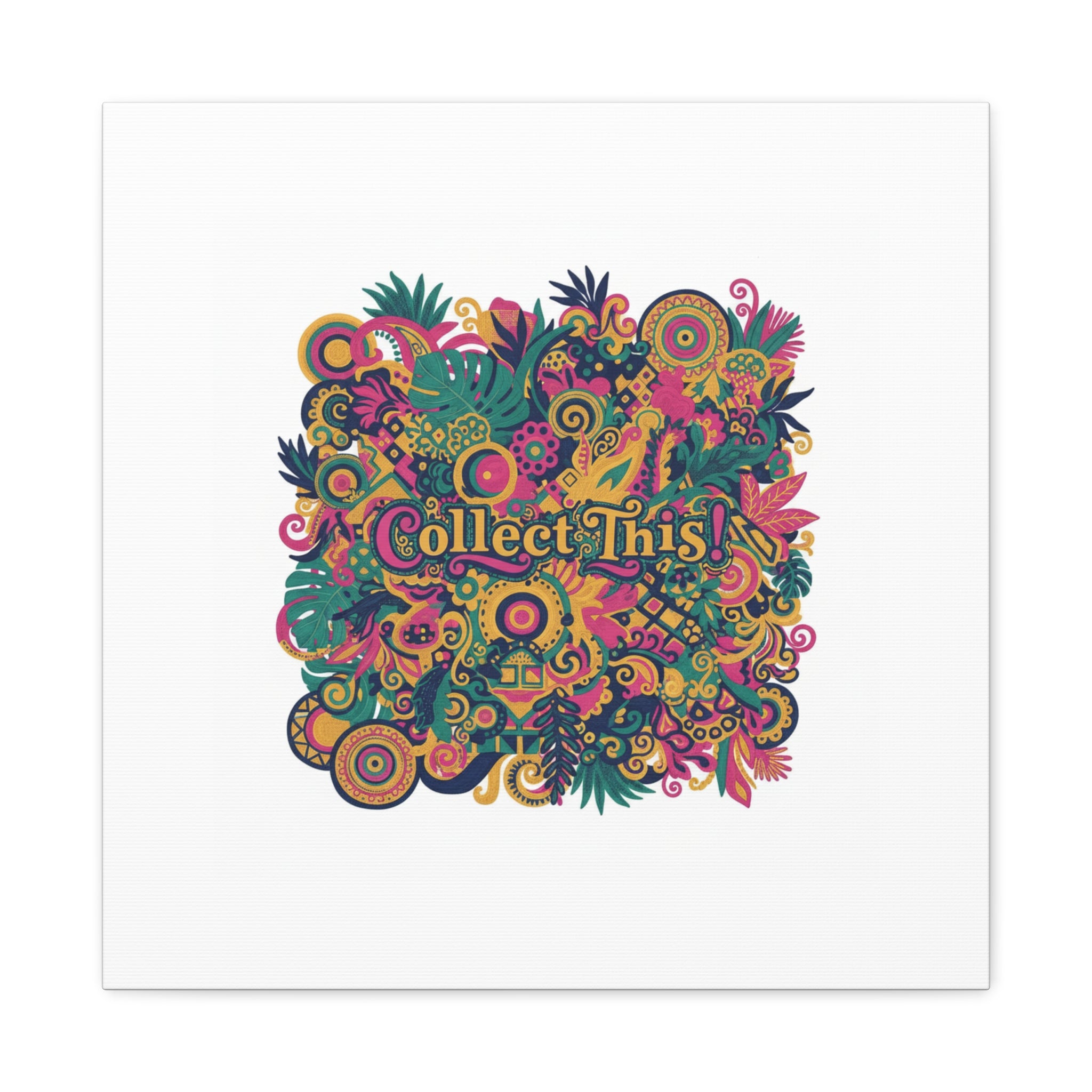 Collect This! Maximalist Floral Collage Canvas | Bold Boho Pattern, Colorful Ornament