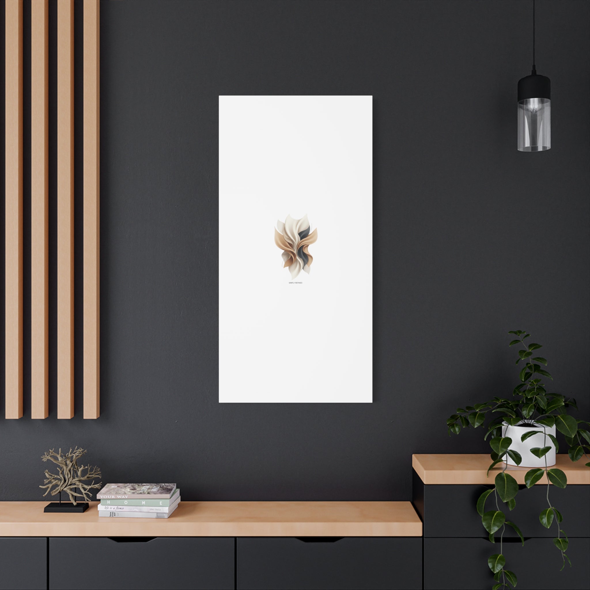 Neutral Abstract Bloom Canvas, Matte Stretched Canvas | Quiet Luxury, Minimalist Wall Art
