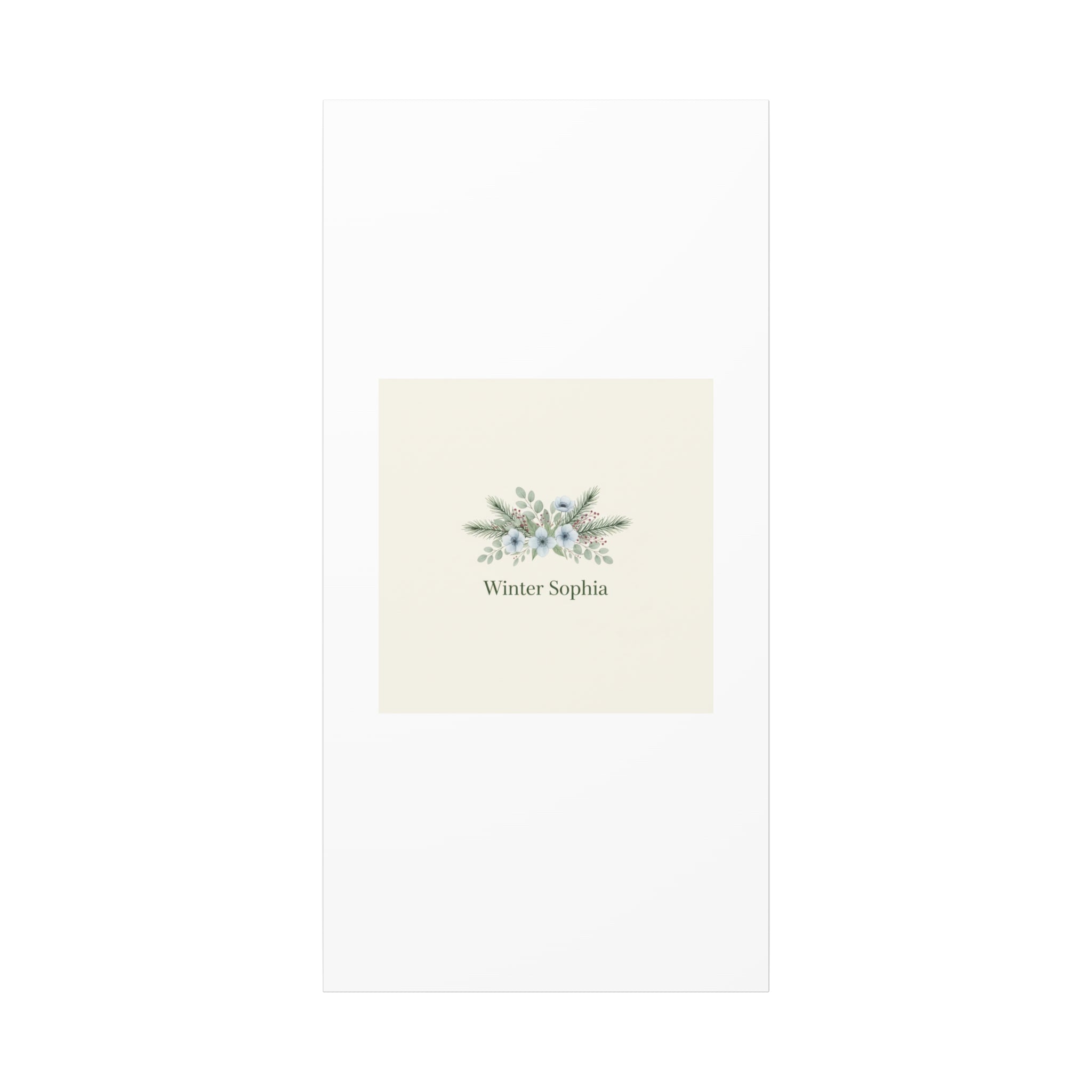 Winter floral wreath Canvas, pine branch botanical art | Minimal winter florals