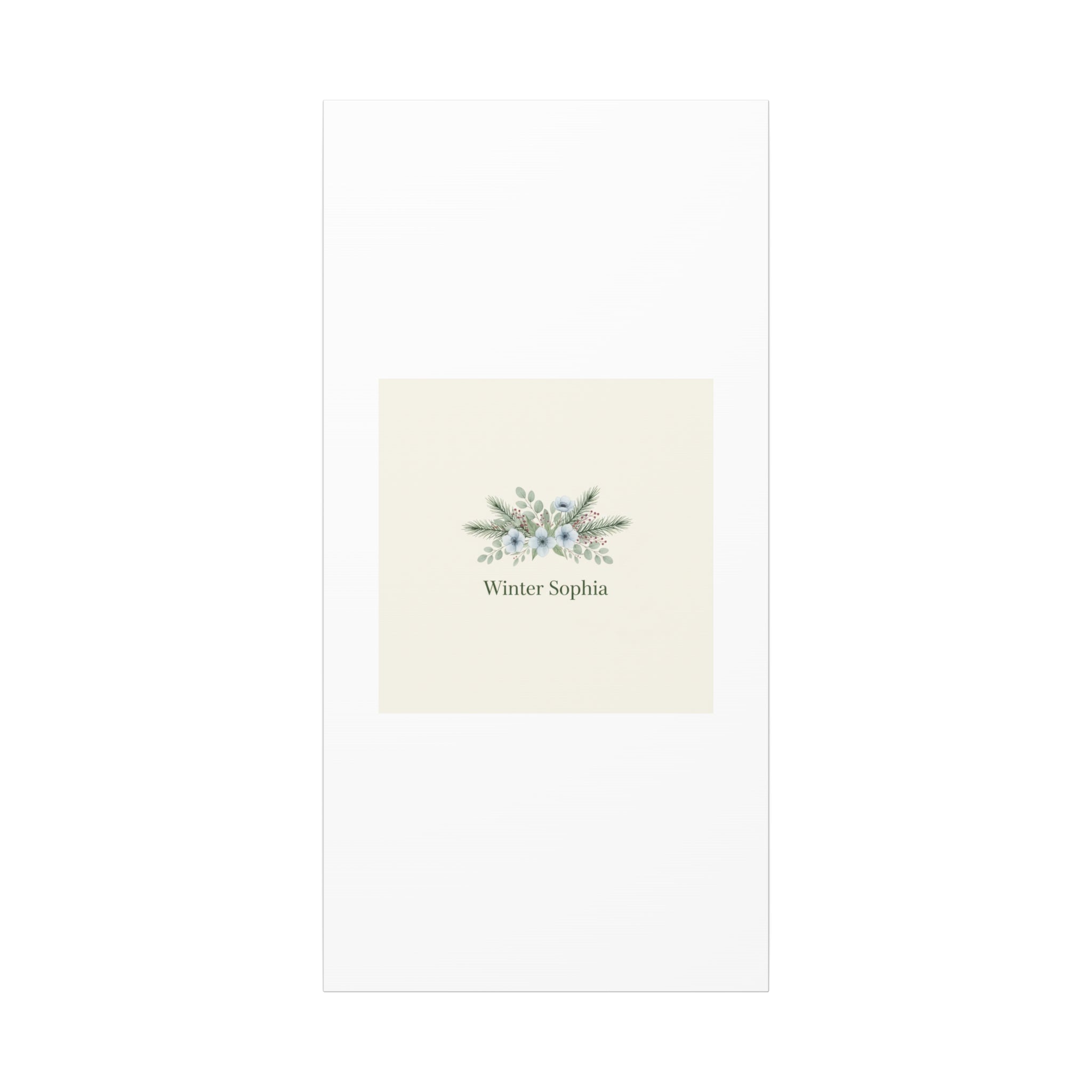 Winter floral wreath Canvas, pine branch botanical art | Minimal winter florals